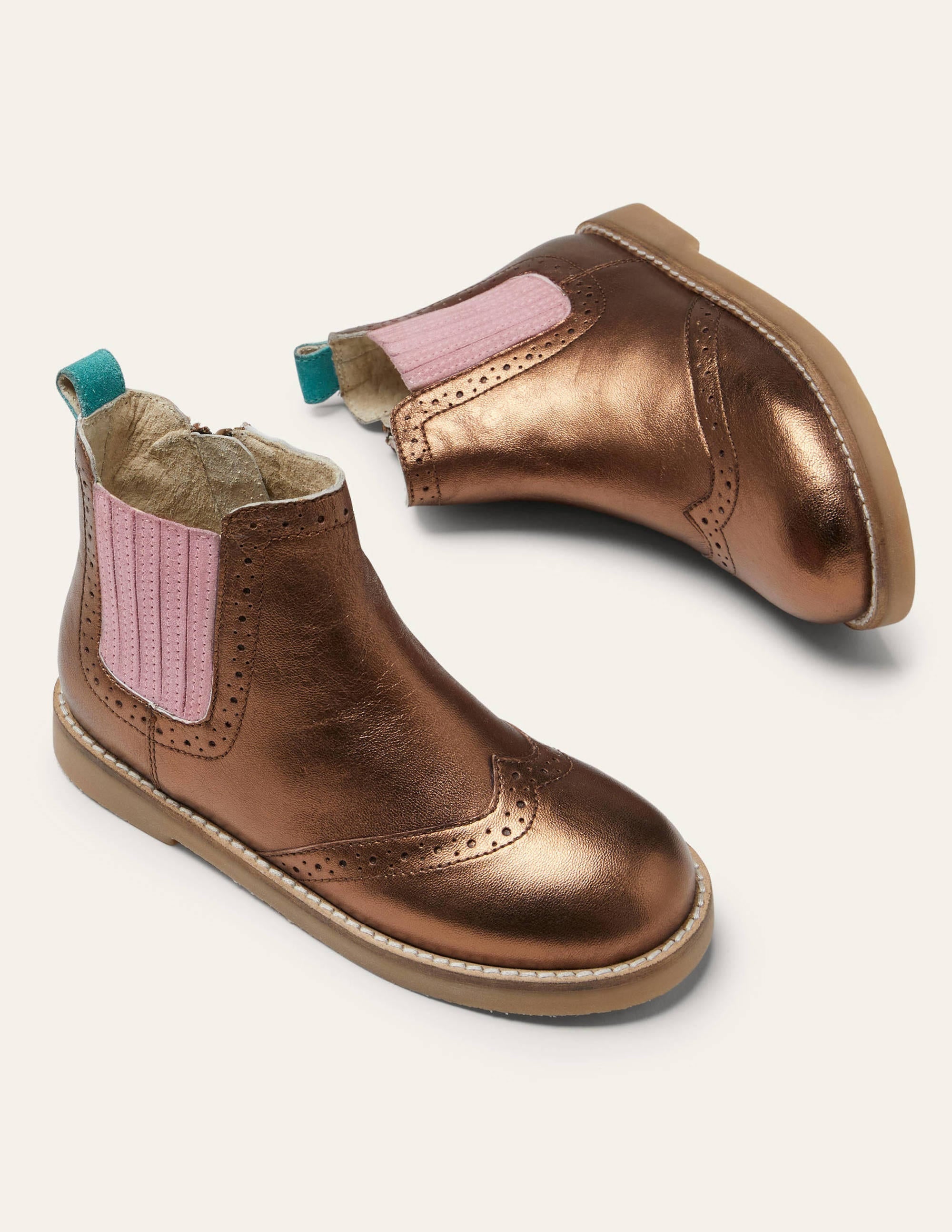 Leather Chelsea Boot-Bronze Metallic - Image 1