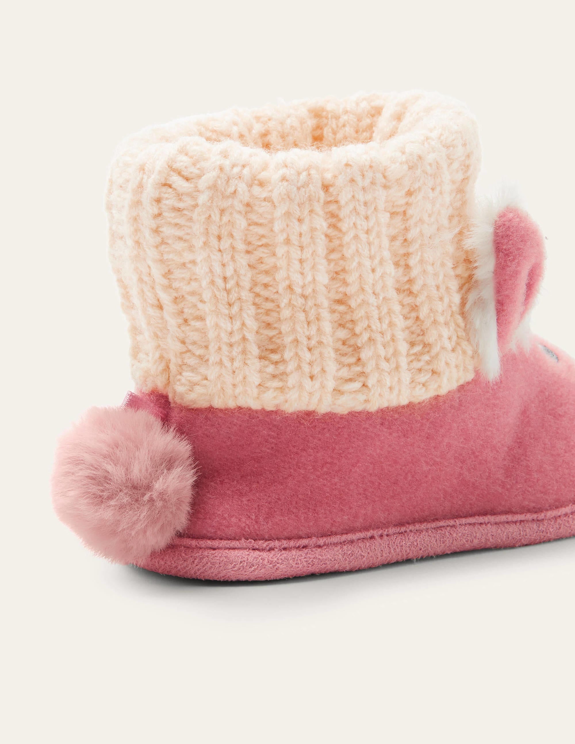 Bunny Knitted Slipper Booties-Boto Pink - Image 2