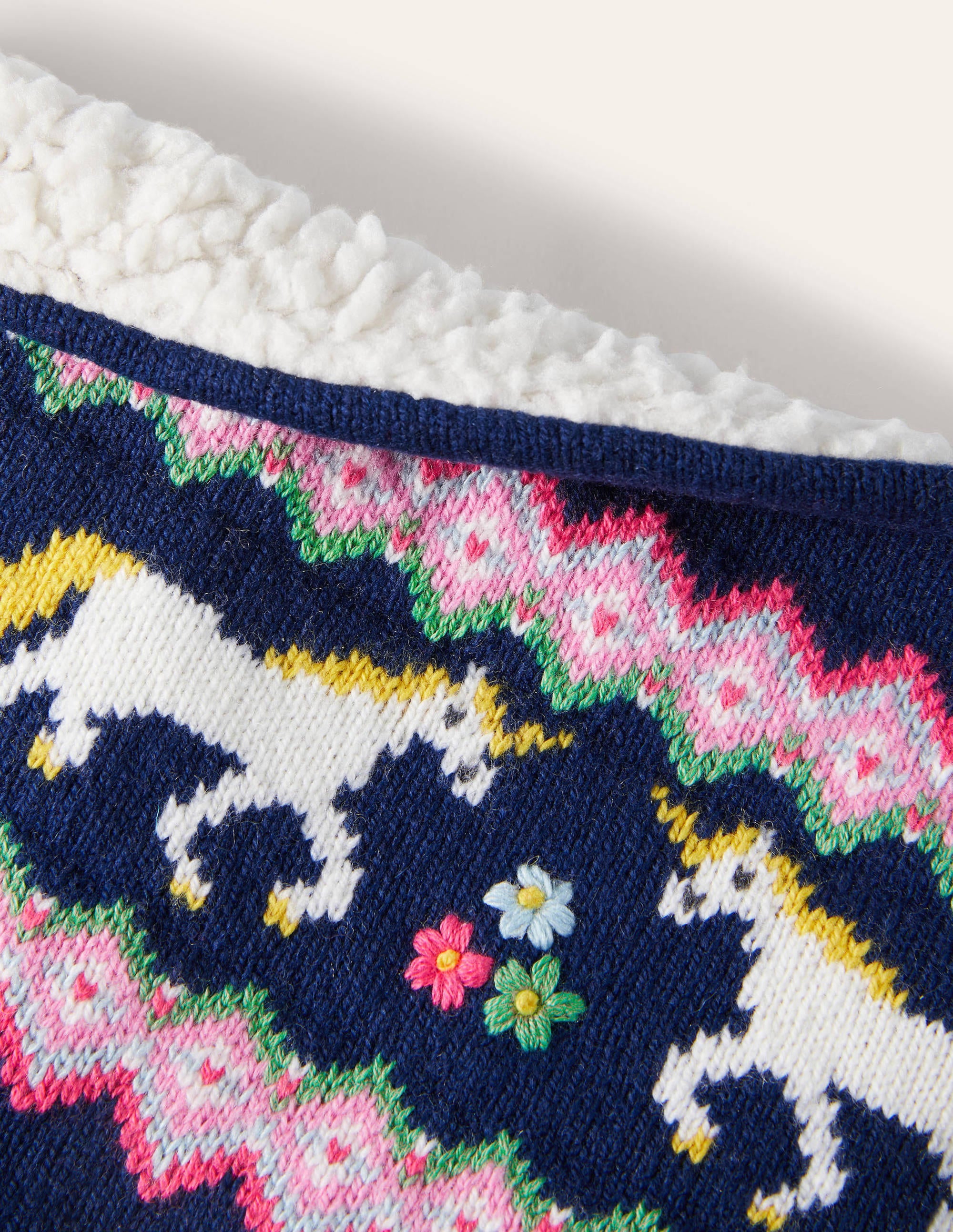 Cosy Fair Isle Snood-College Navy Unicorns - Image 2