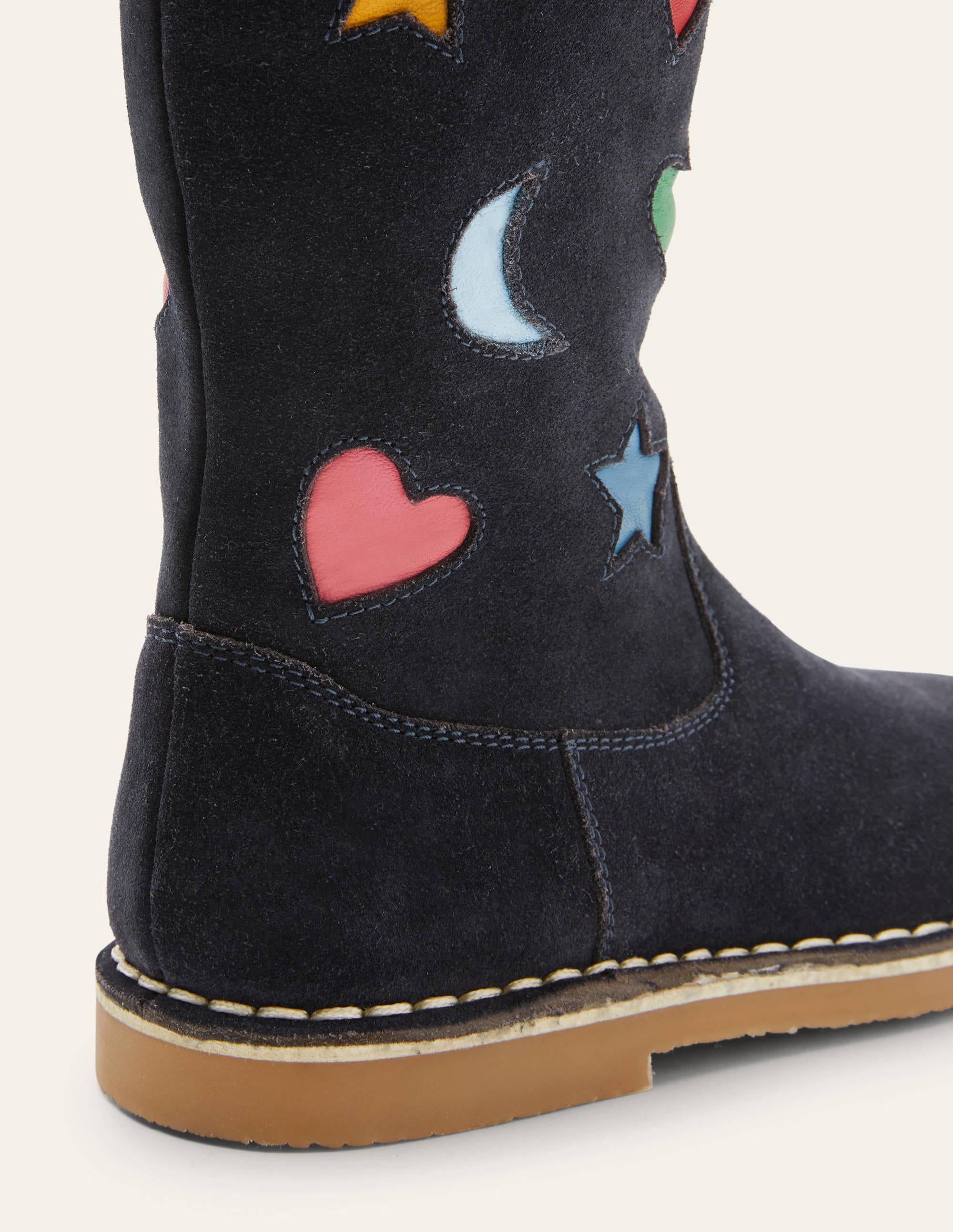 Tall Boots-Navy Suede Rainbow - Image 3