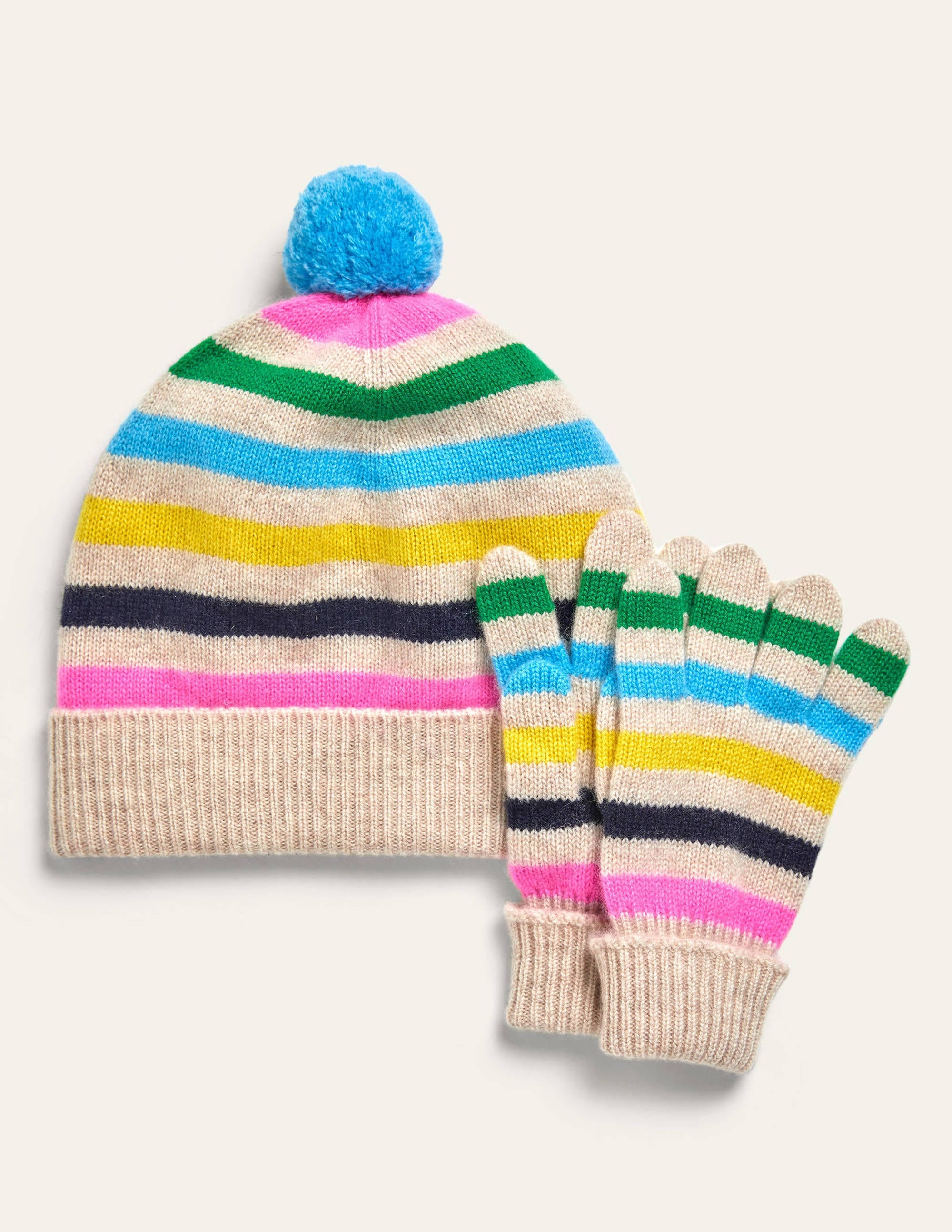 Striped Cashmere Knitted Set-Multi - Image 1