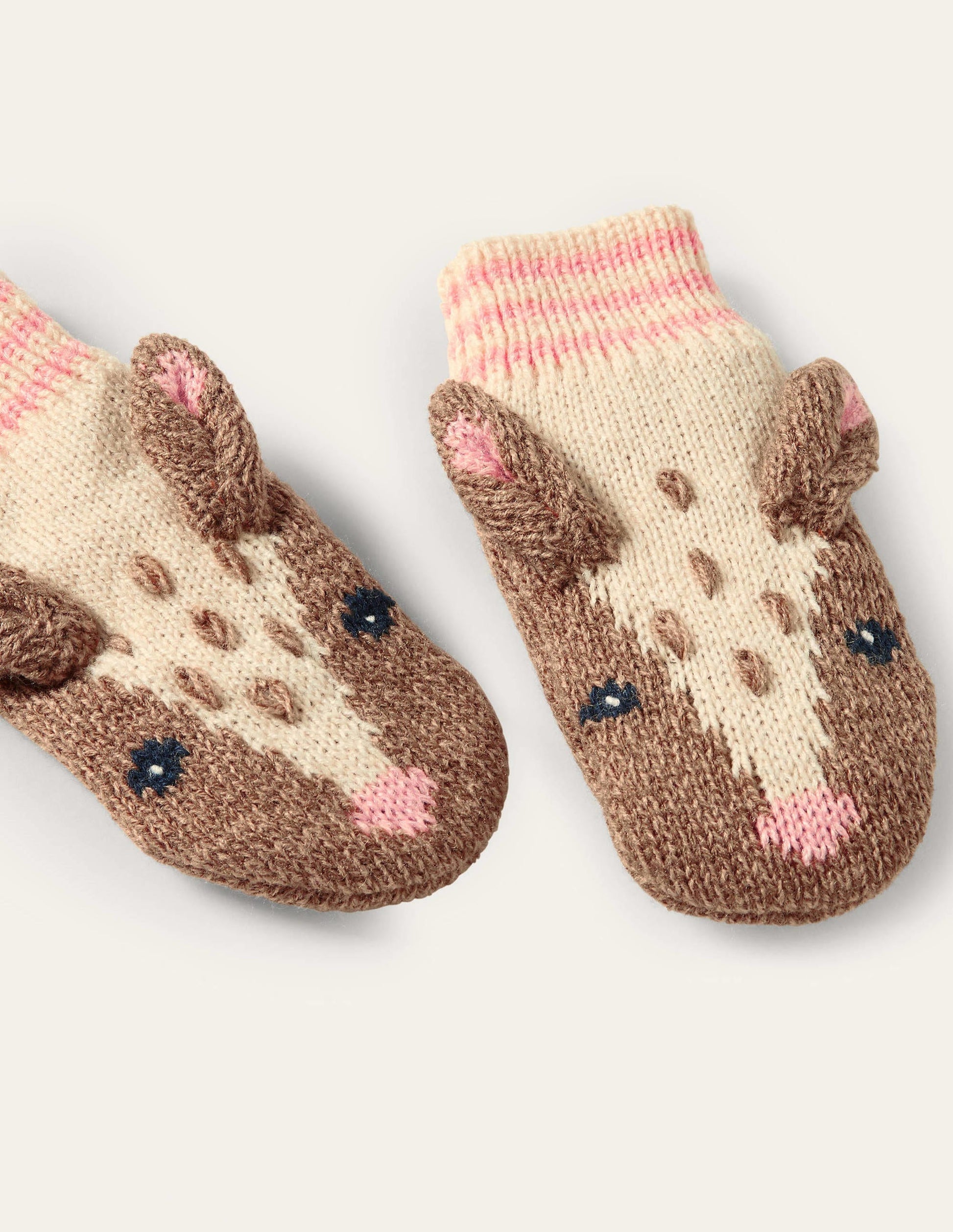 Novelty Deer Mittens-Mouse Brown-2