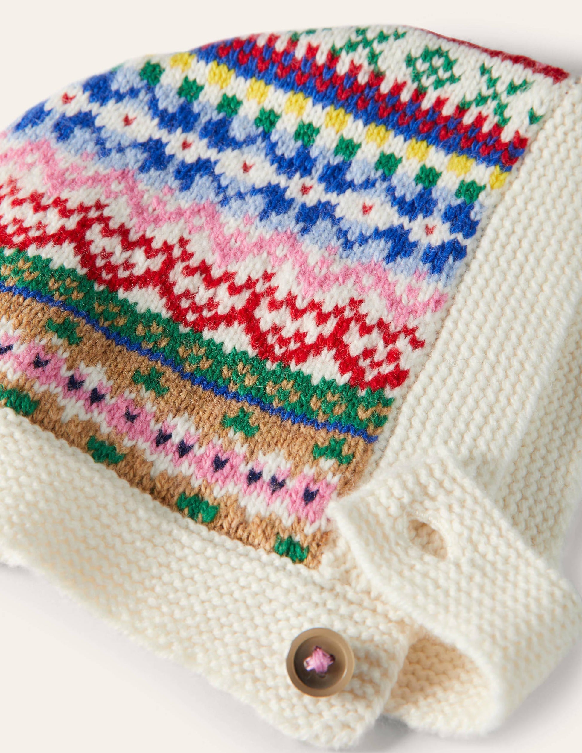Fair Isle Knitted Bonnet-Multi-2