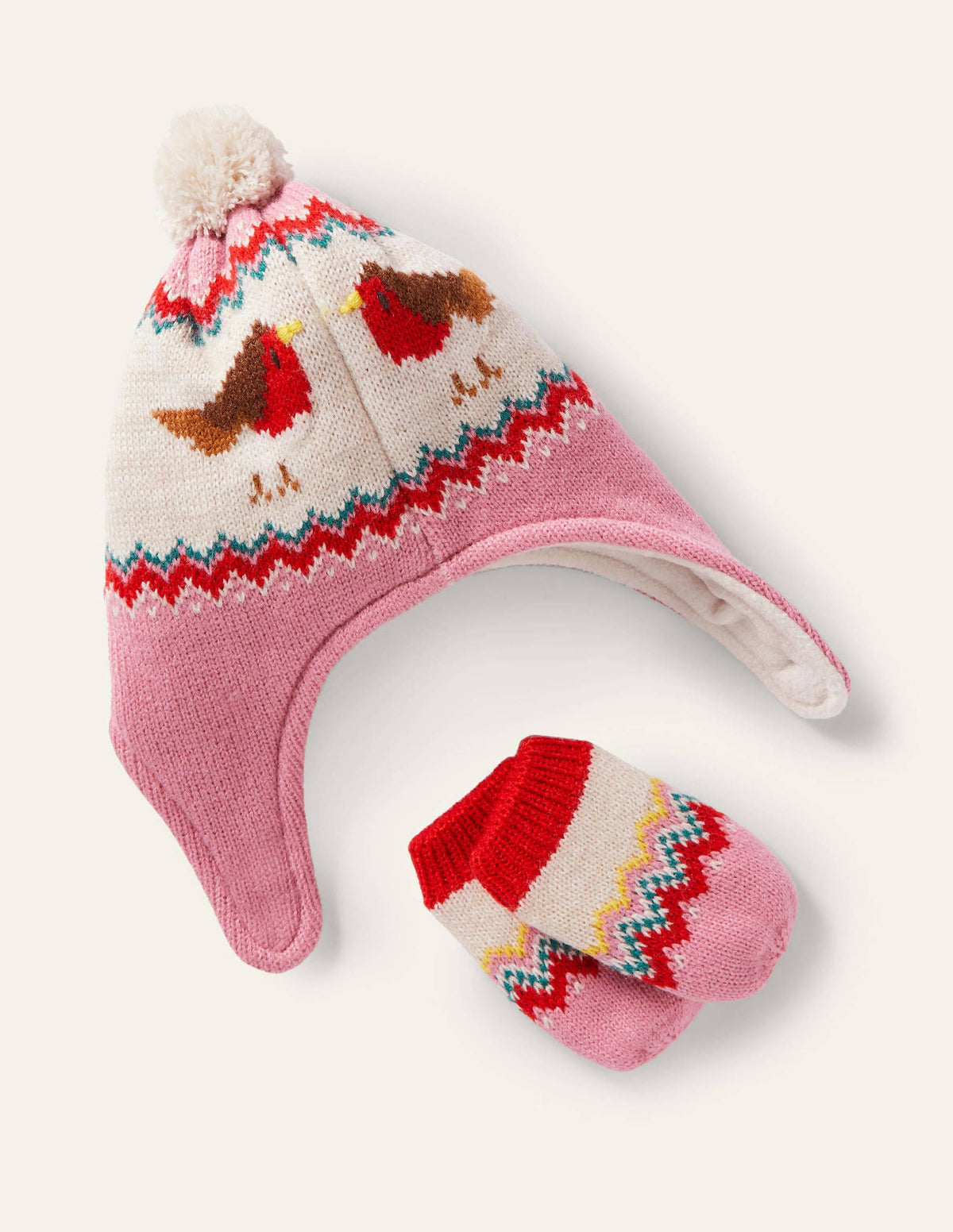 Robin Knitted Set-Formica Pink Robin - Image 1