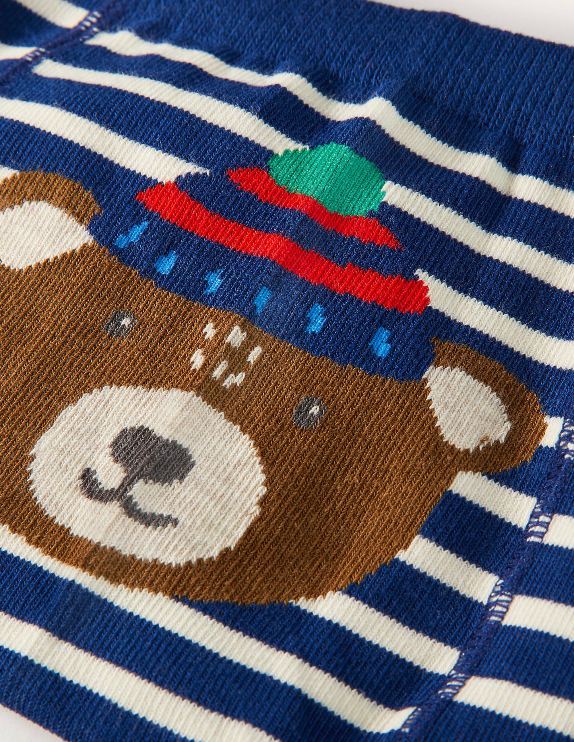 Knitted Leggings-College Navy Bear - Image 2