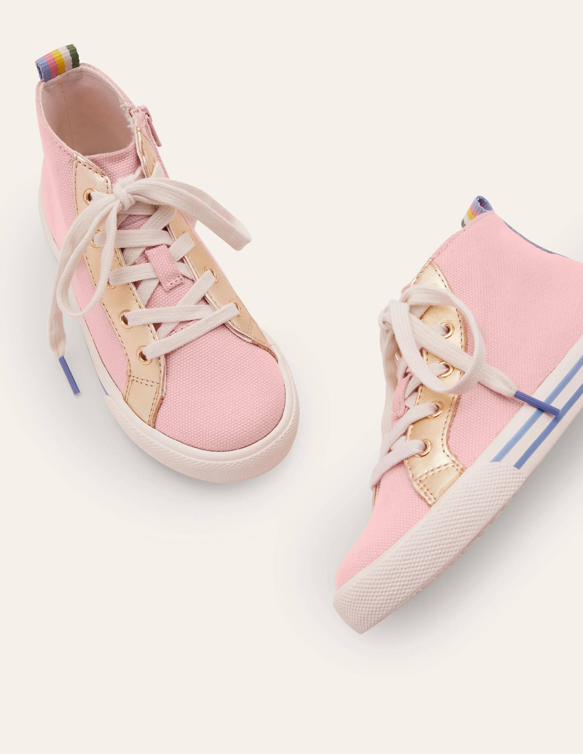 Canvas High Top Trainers-Boto Pink - Image 1