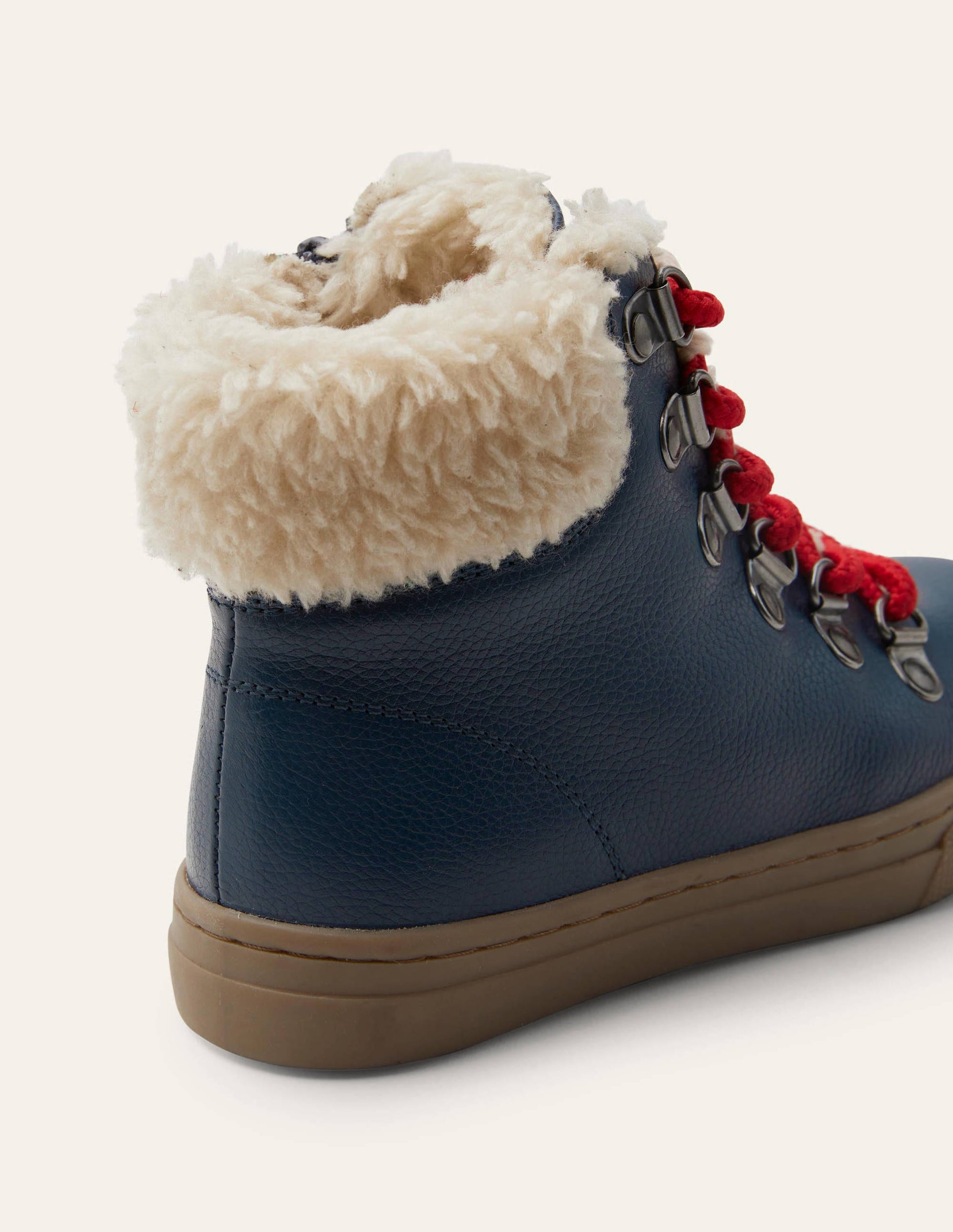 Cosy Leather Lace Up Boots-Navy-3