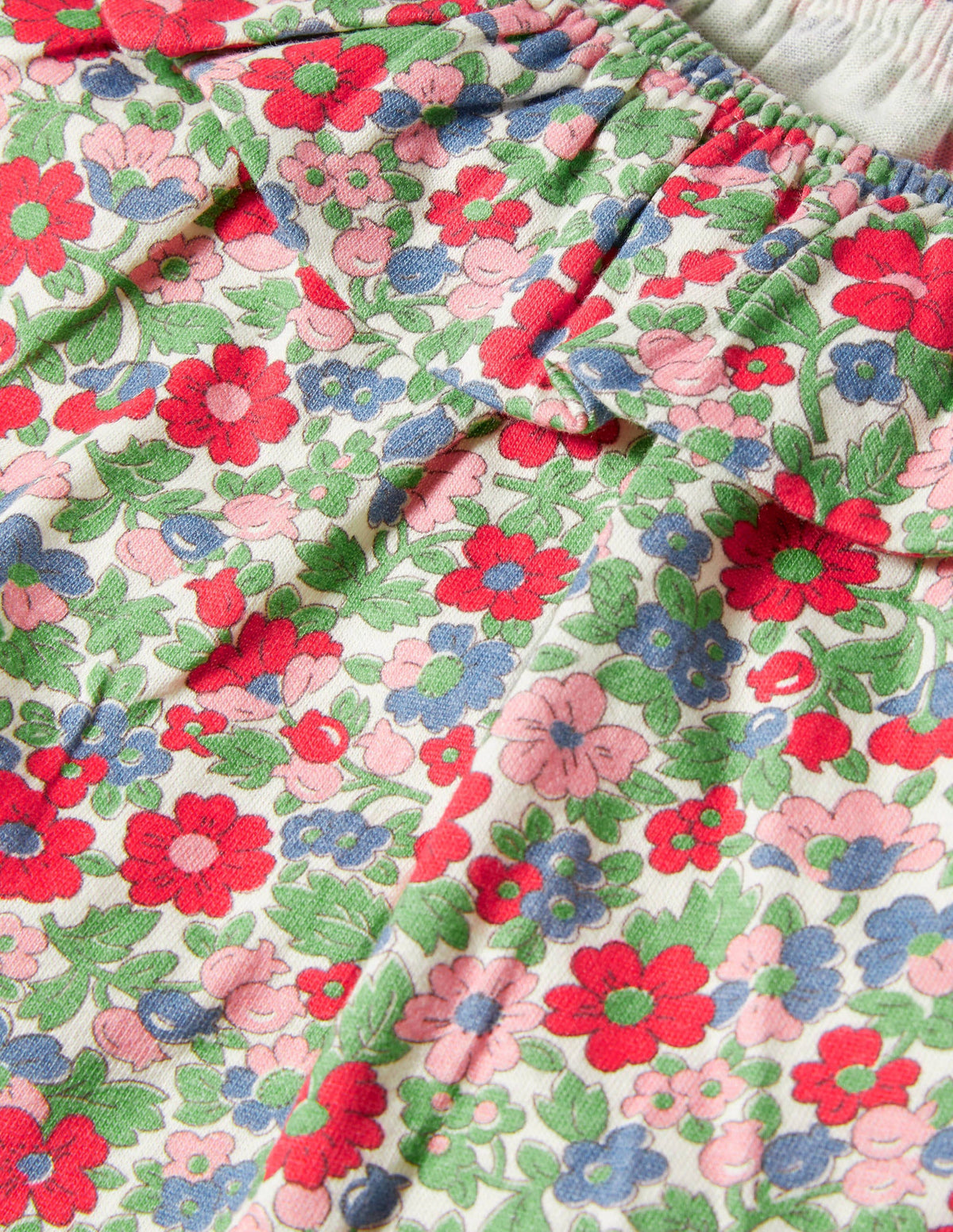 Ruffle Neck Jersey Top-Multi Vintage Bloom Floral-3