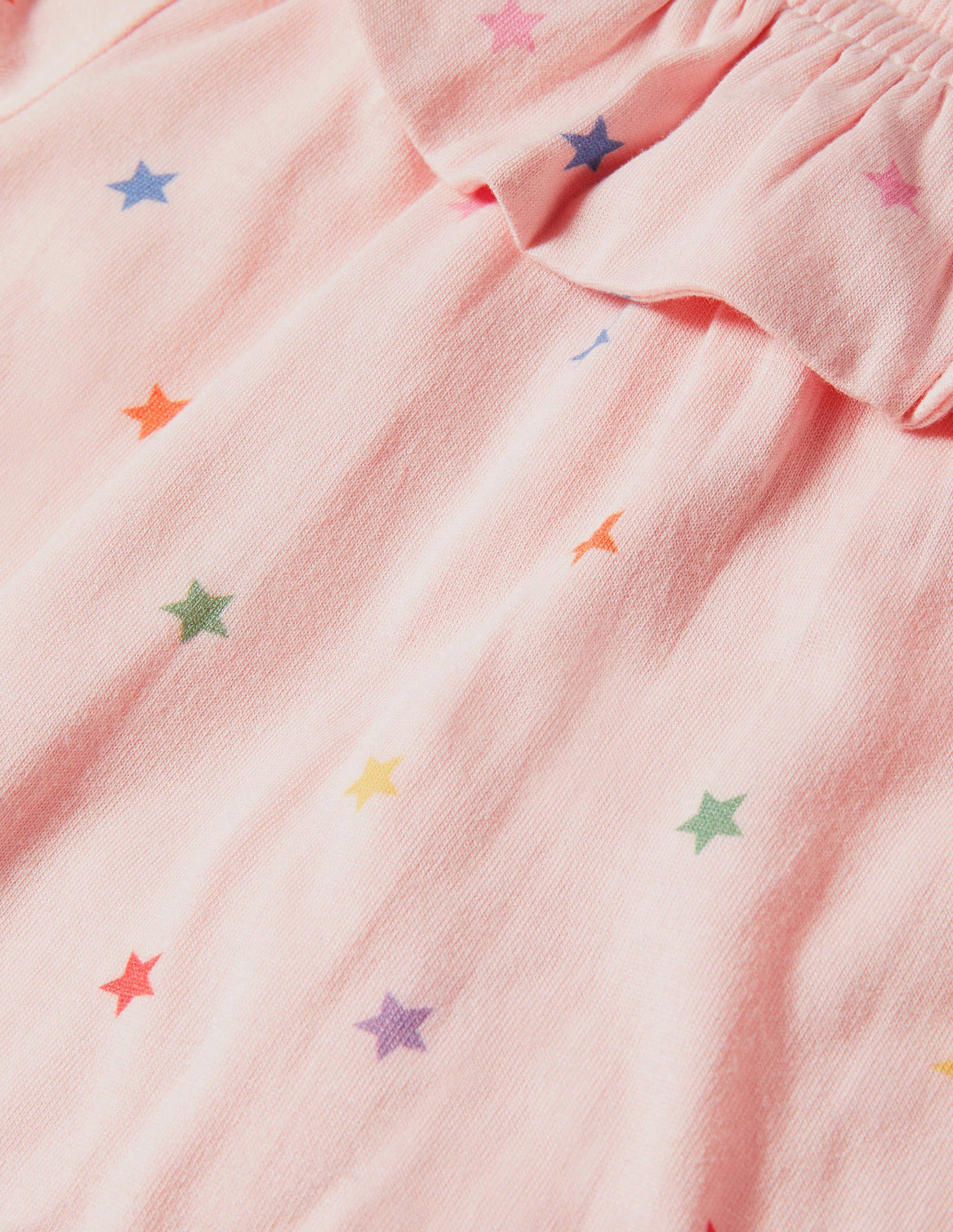 Ruffle Neck Jersey Top-Provence Pink Multi Stars - Image 3