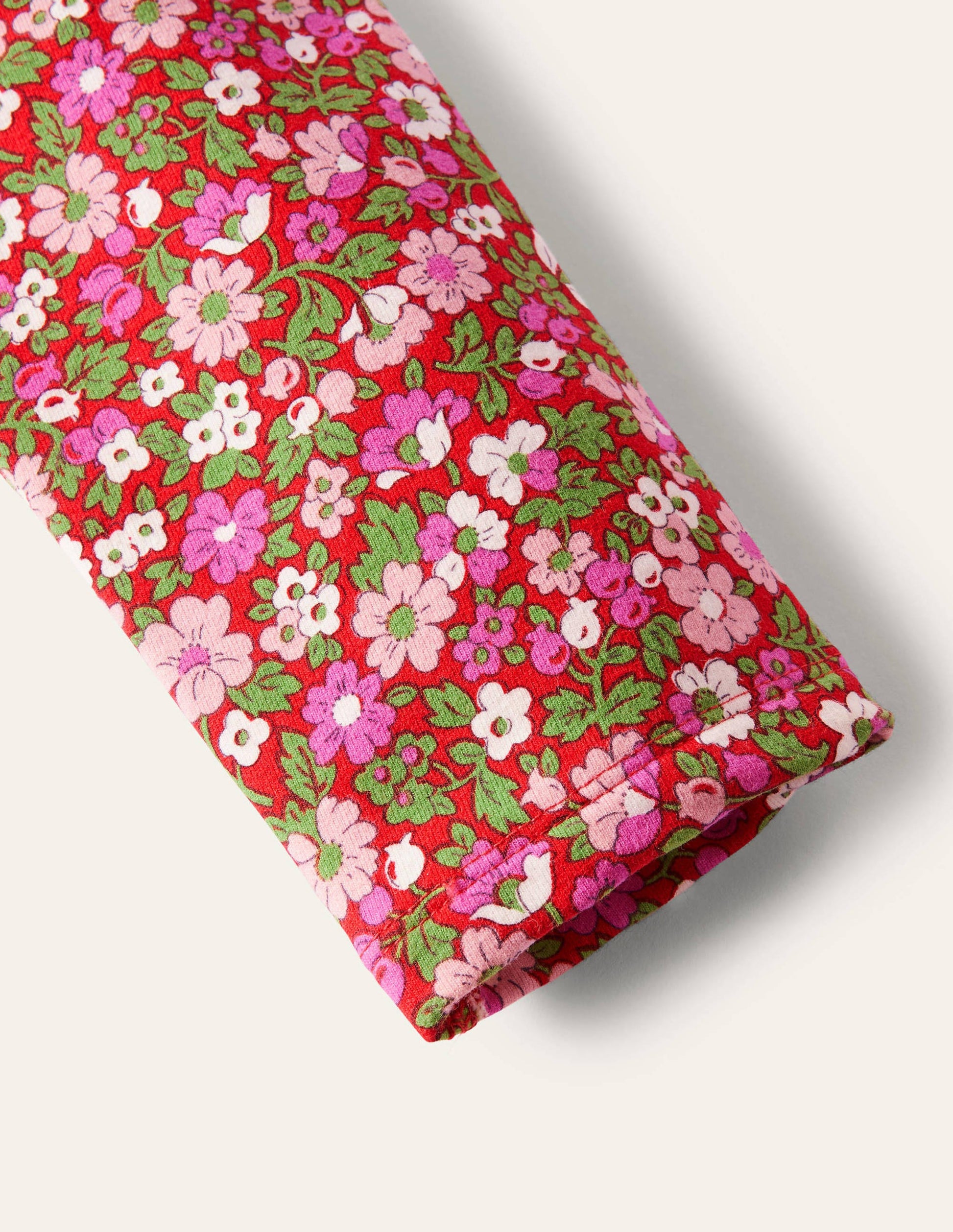 Fun Cosy Leggings-Rockabilly Red Vintage Floral-3