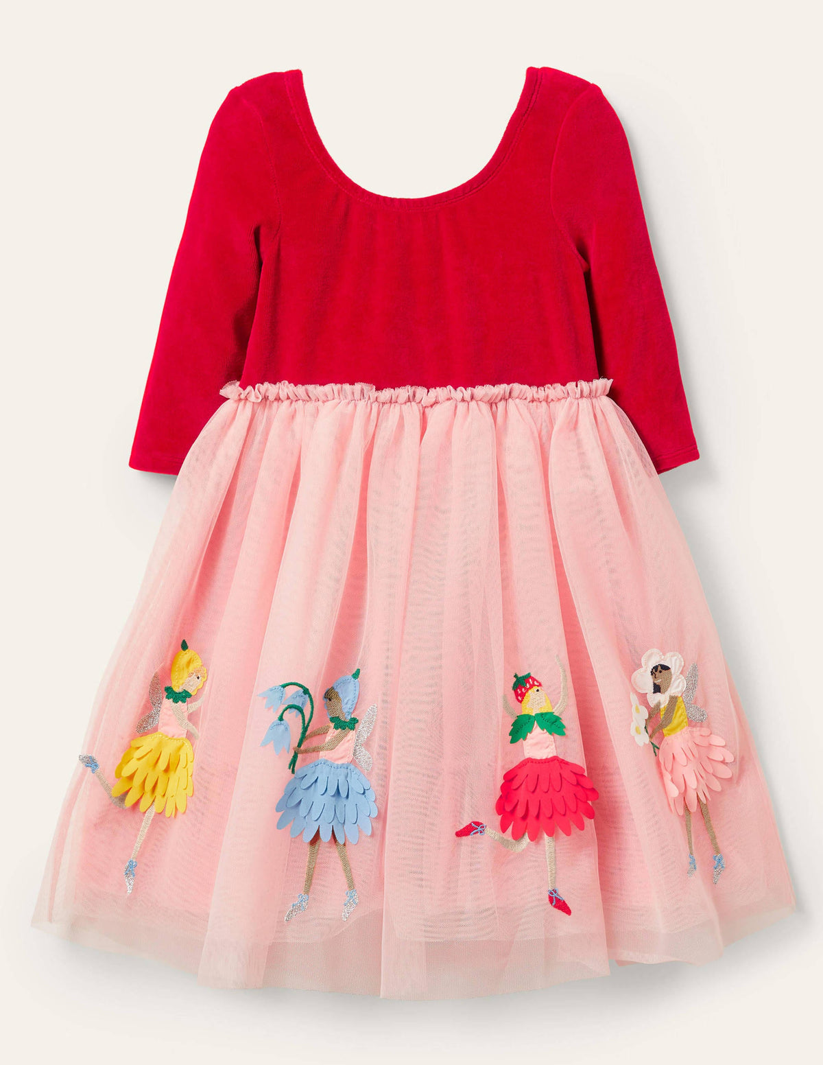 Velvet Bodice Tulle Dress-Royal Red Fairies-1