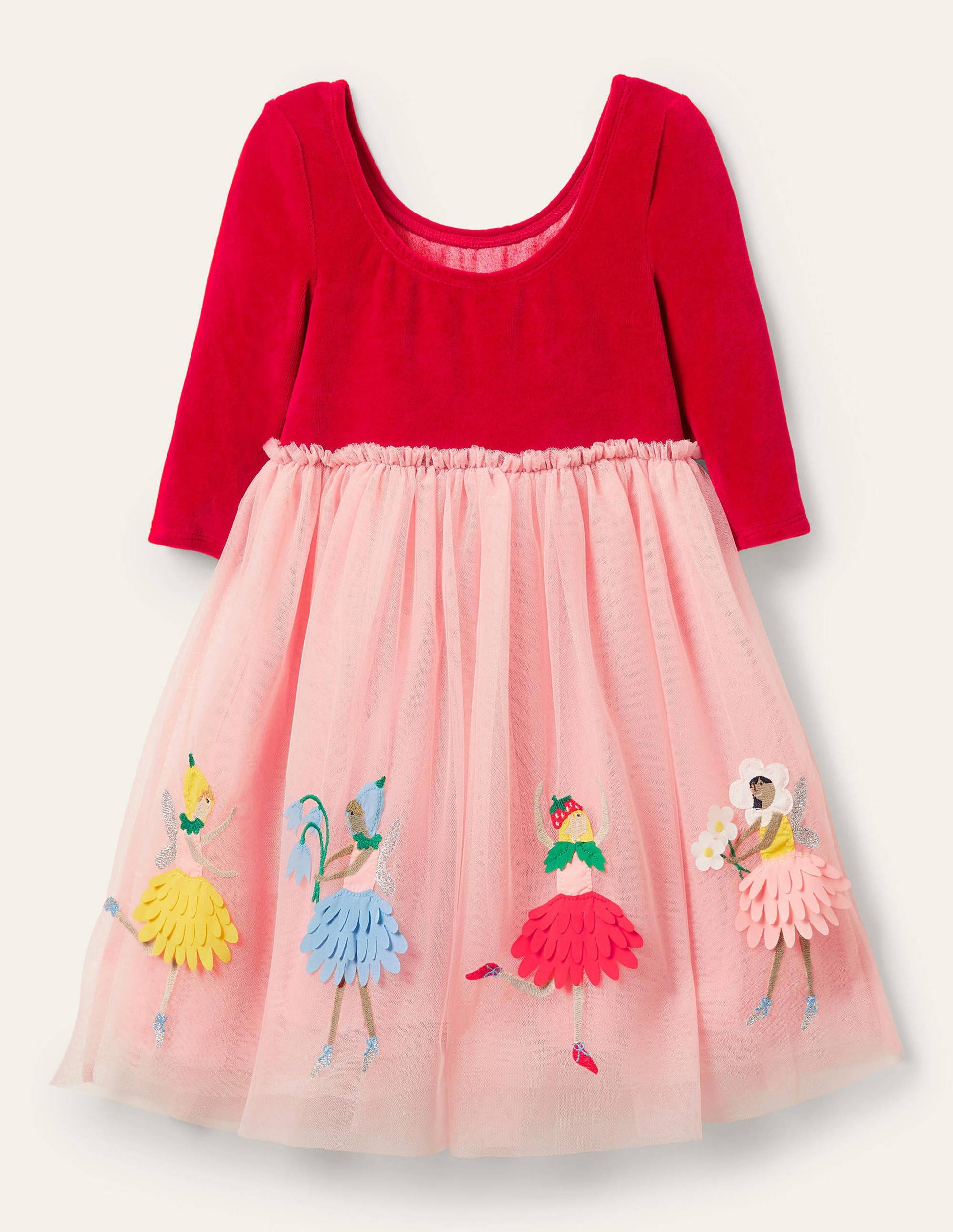 Velvet Bodice Tulle Dress-Royal Red Fairies-2