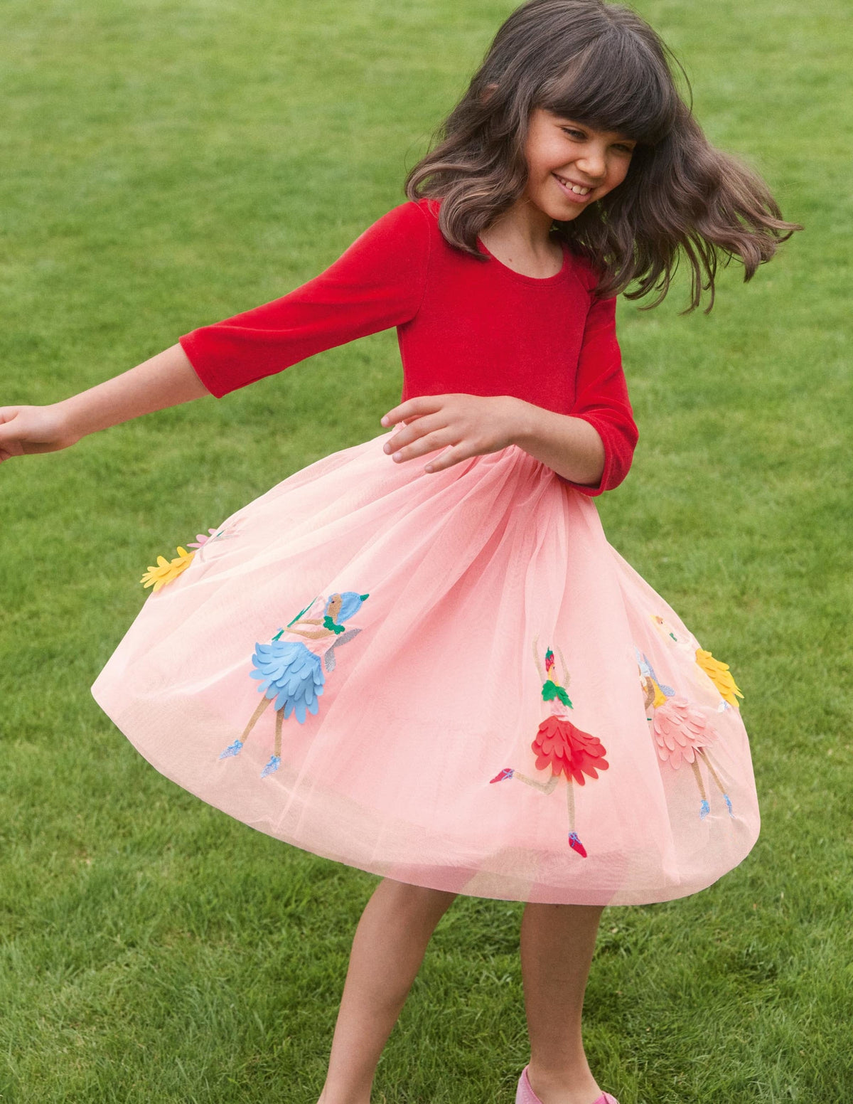 Velvet Bodice Tulle Dress-Royal Red Fairies - Image 4