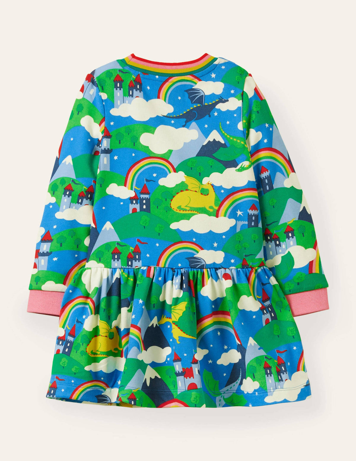 Cosy Printed Sweatshirt Dress-Multi Dragon Sky - Image 2