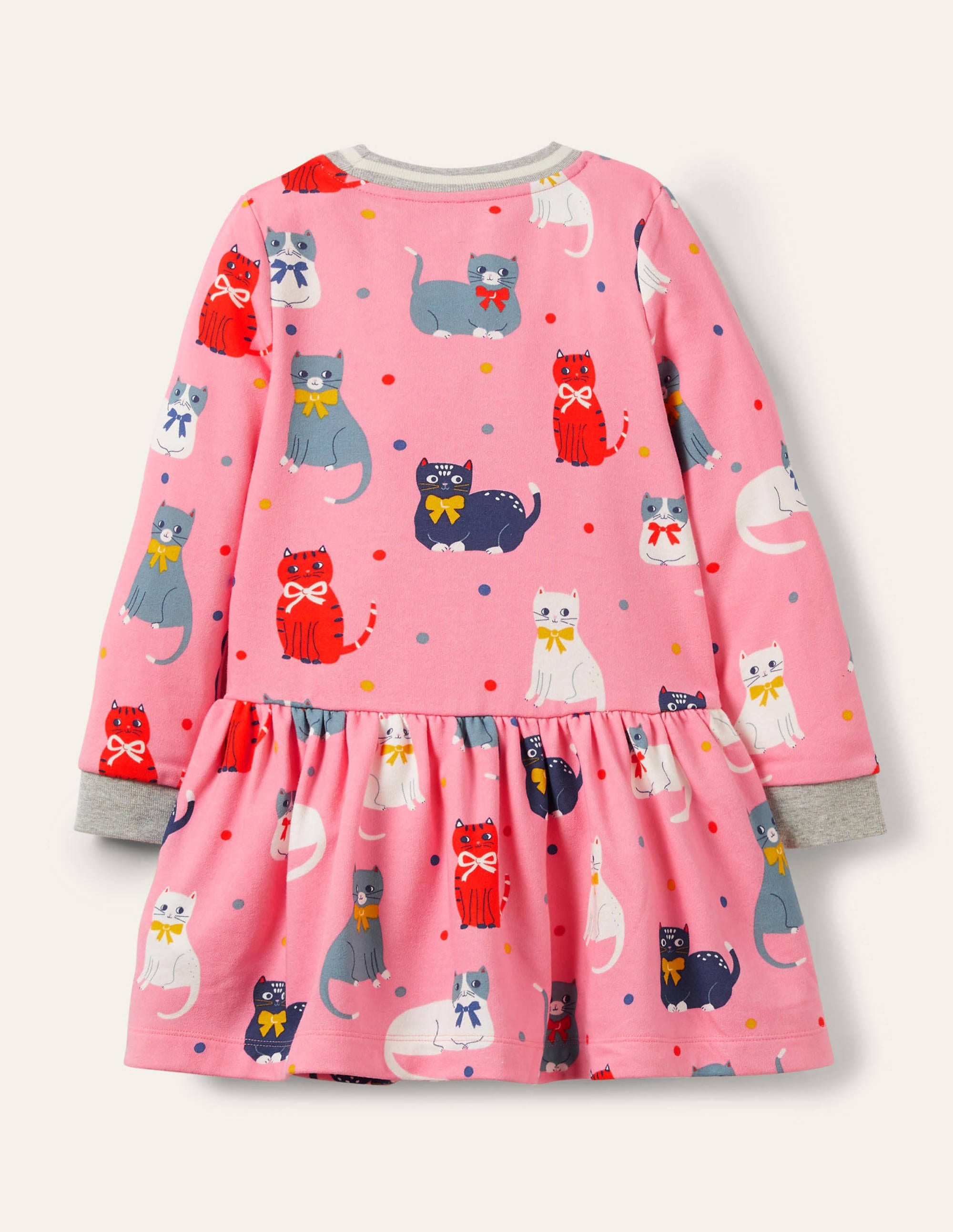 Cosy Printed Sweatshirt Dress-Formica Pink Curious Cats - Image 2