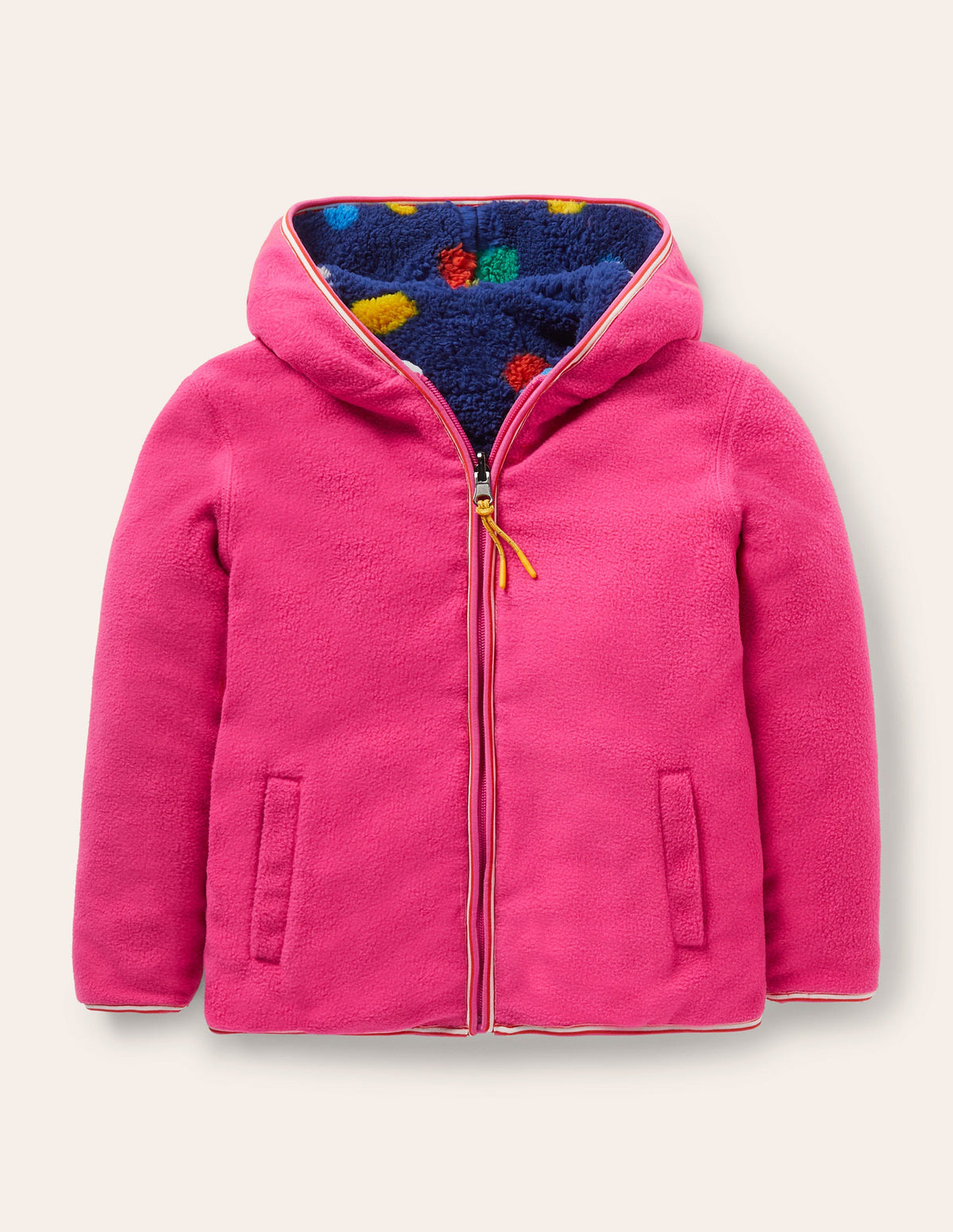 Cosy Reversible Fleece Hoodie-Starboard Blue Multi Spot-4