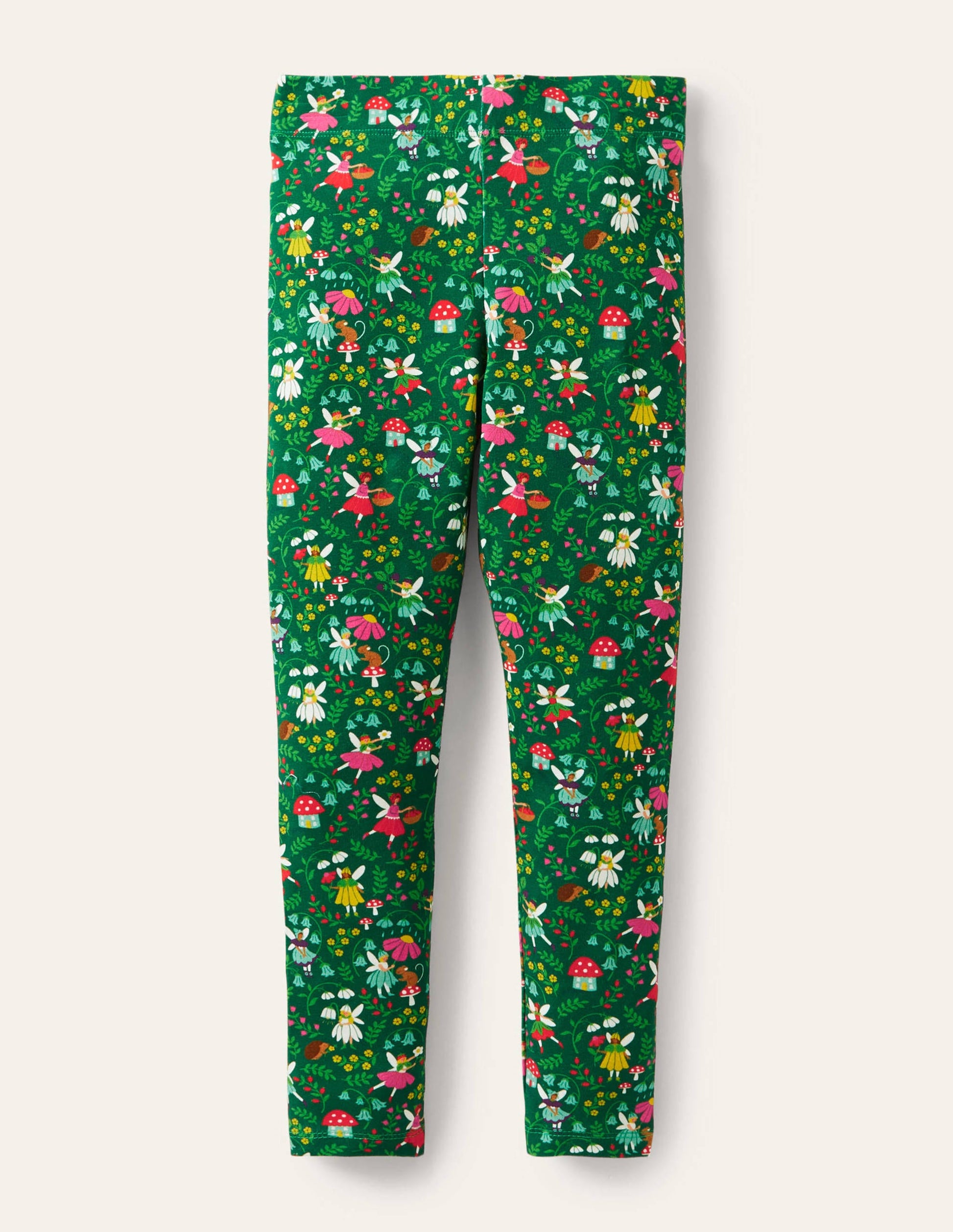 Fun Leggings-Forest Green Fairy Garden-1
