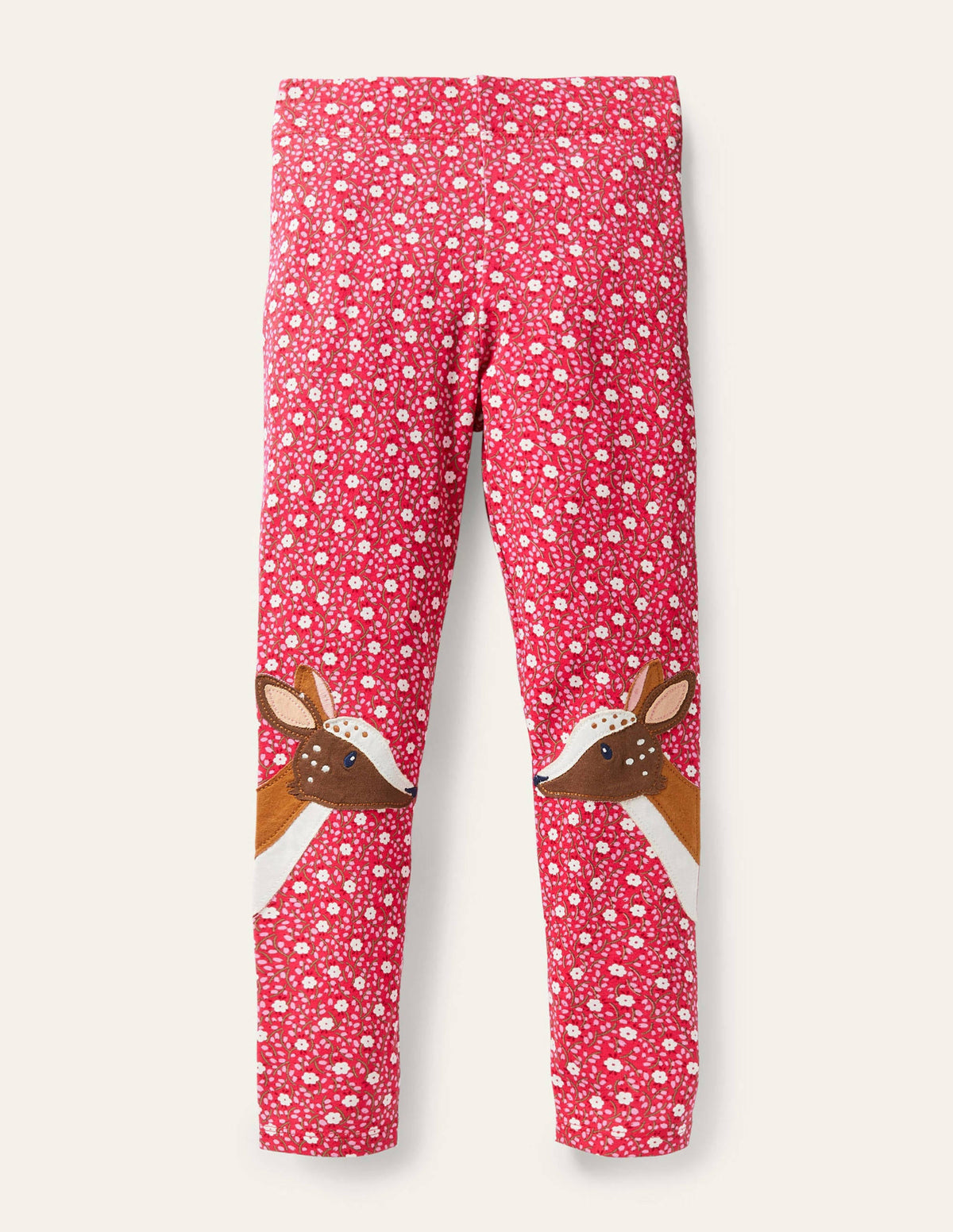 Fun Appliqué Leggings-Floral Ditsy Rose Deer - Image 1