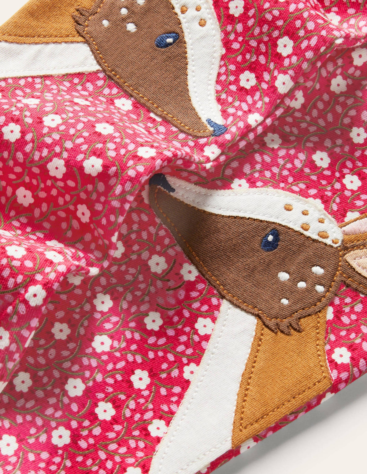 Fun Appliqué Leggings-Floral Ditsy Rose Deer-3
