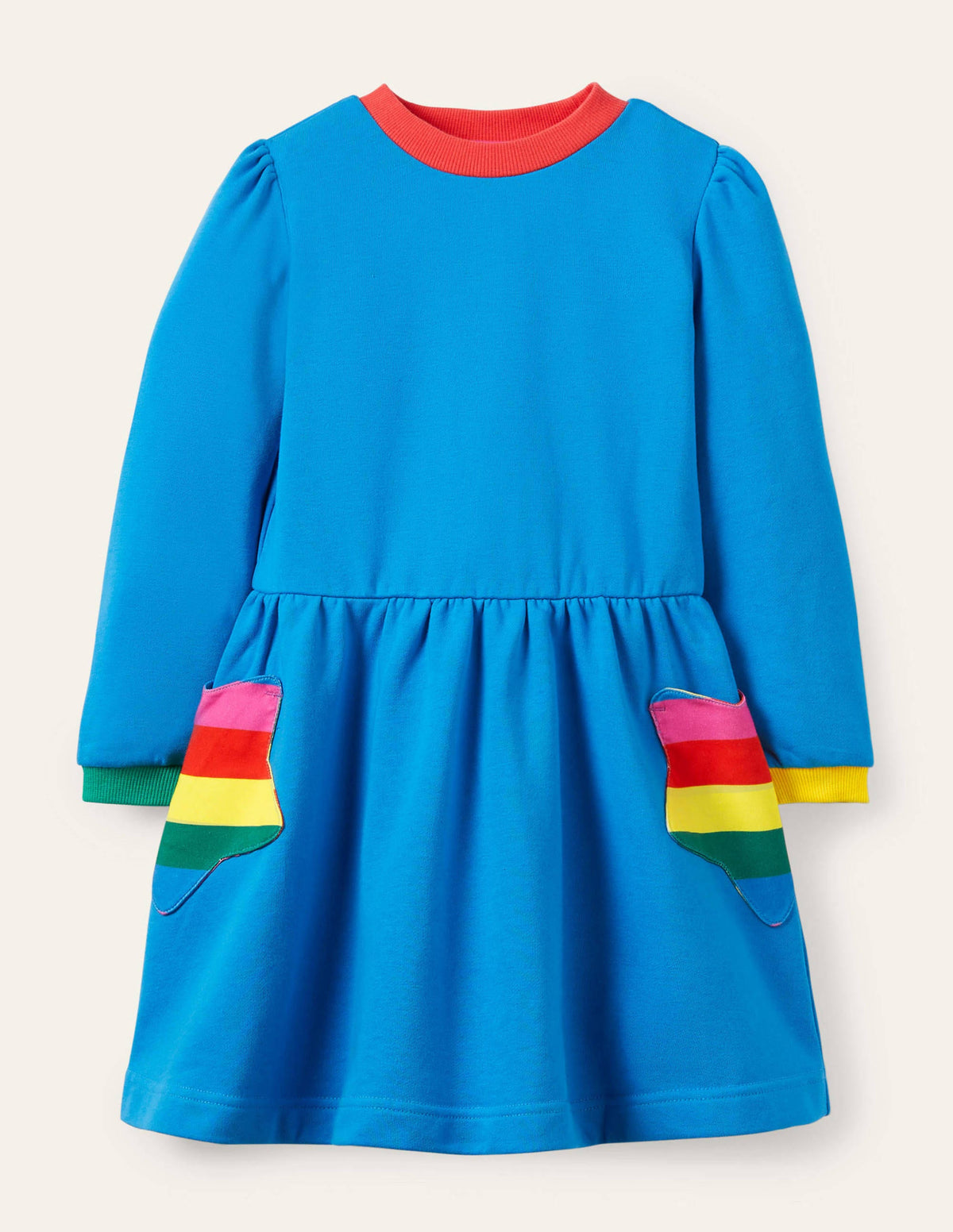 Appliqué Pocket Dress-Moroccan Blue Stars - Image 1