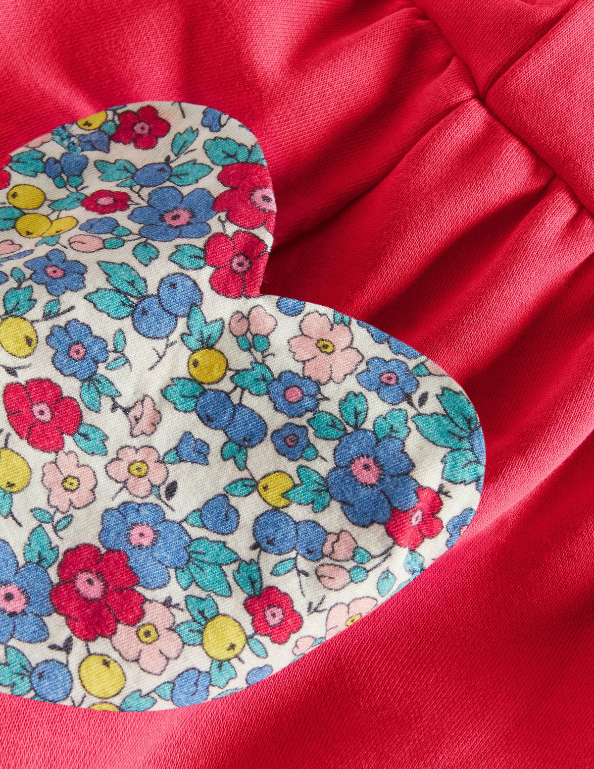 Appliqué Pocket Dress-Raspberry Pink Hearts - Image 3
