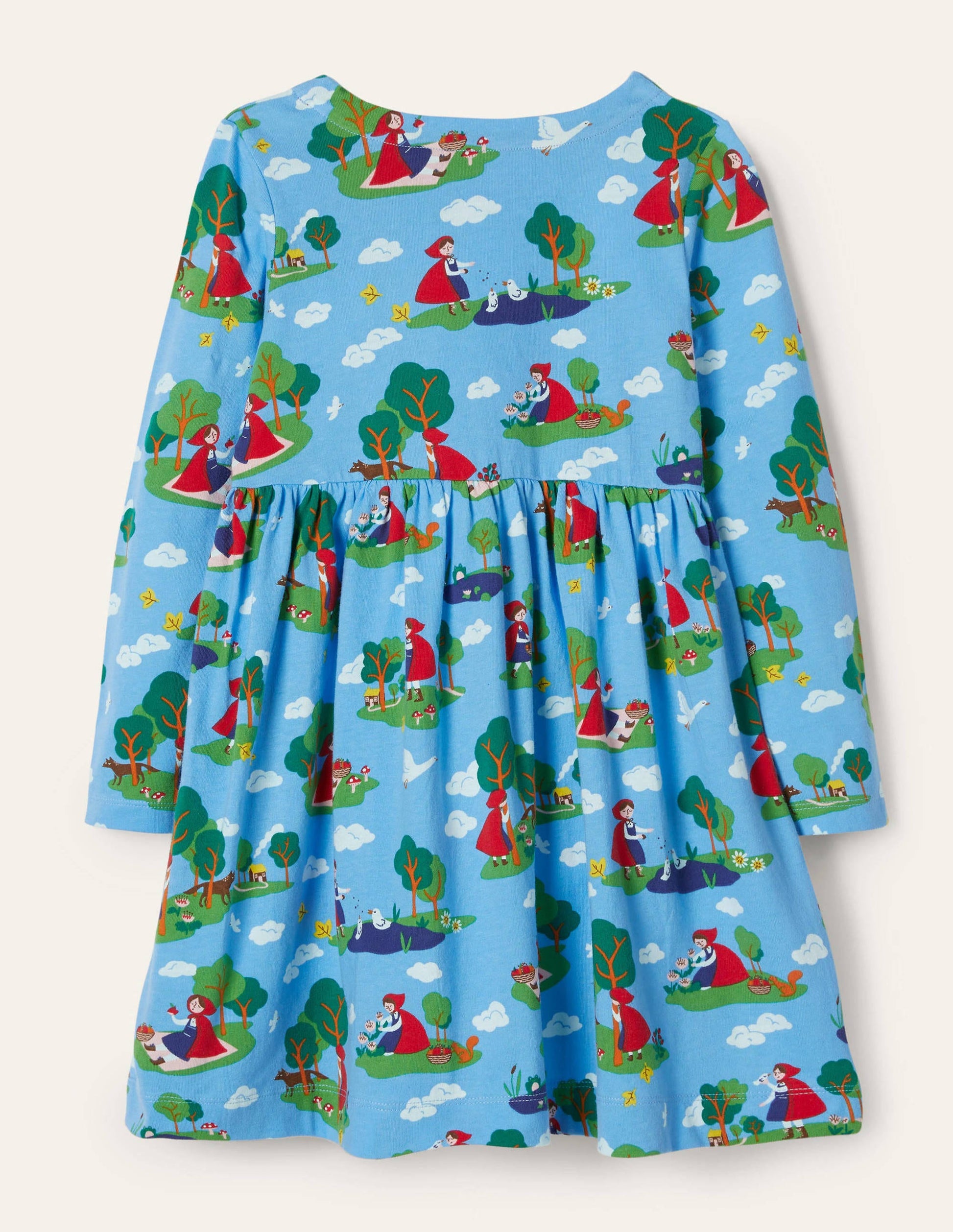 Long Sleeve Fun Jersey Dress-Surfboard Blue Red Riding Hood-2