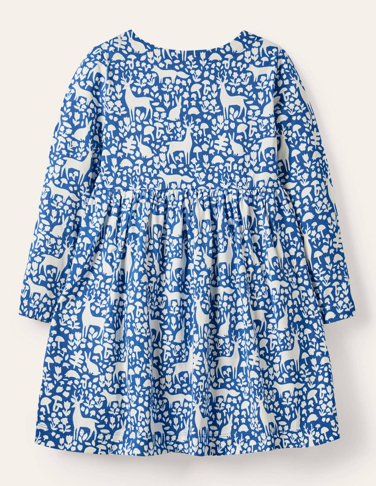 Long Sleeve Fun Jersey Dress-Elizabethan Blue Woodland - Image 2