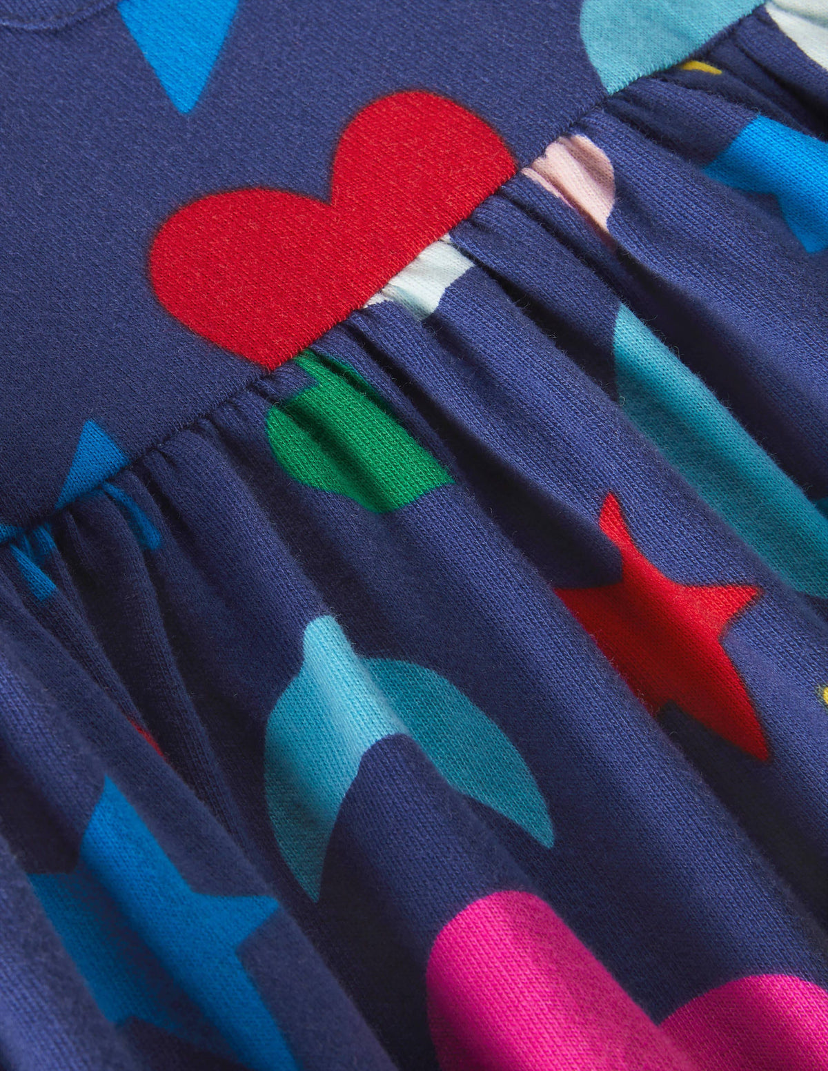 Long Sleeve Fun Jersey Dress-Starboard Blue Rainbow Magic-3