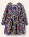 Long Sleeve Fun Jersey Dress-Starboard Autumn Berry Floral