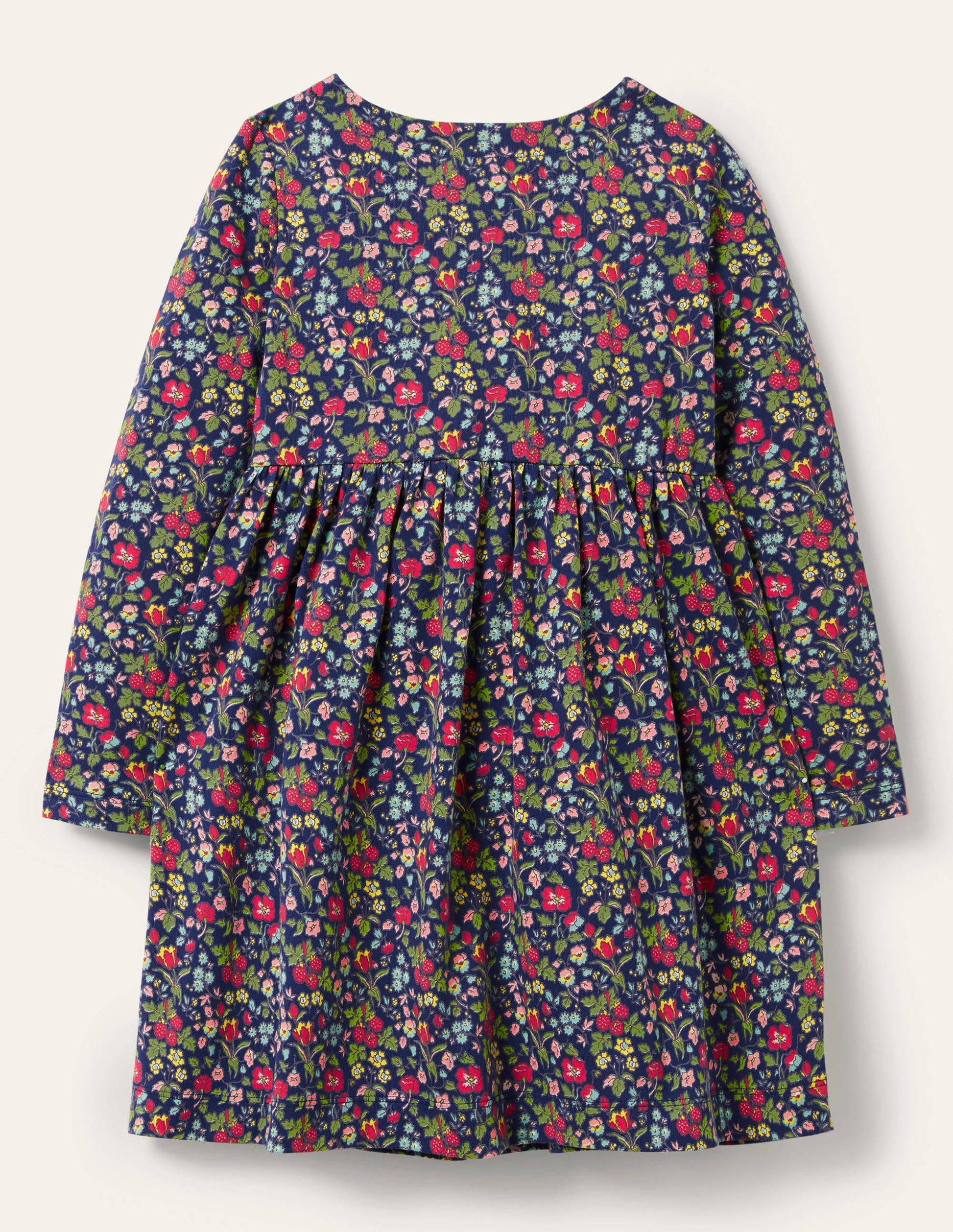 Long Sleeve Fun Jersey Dress-Starboard Autumn Berry Floral-2