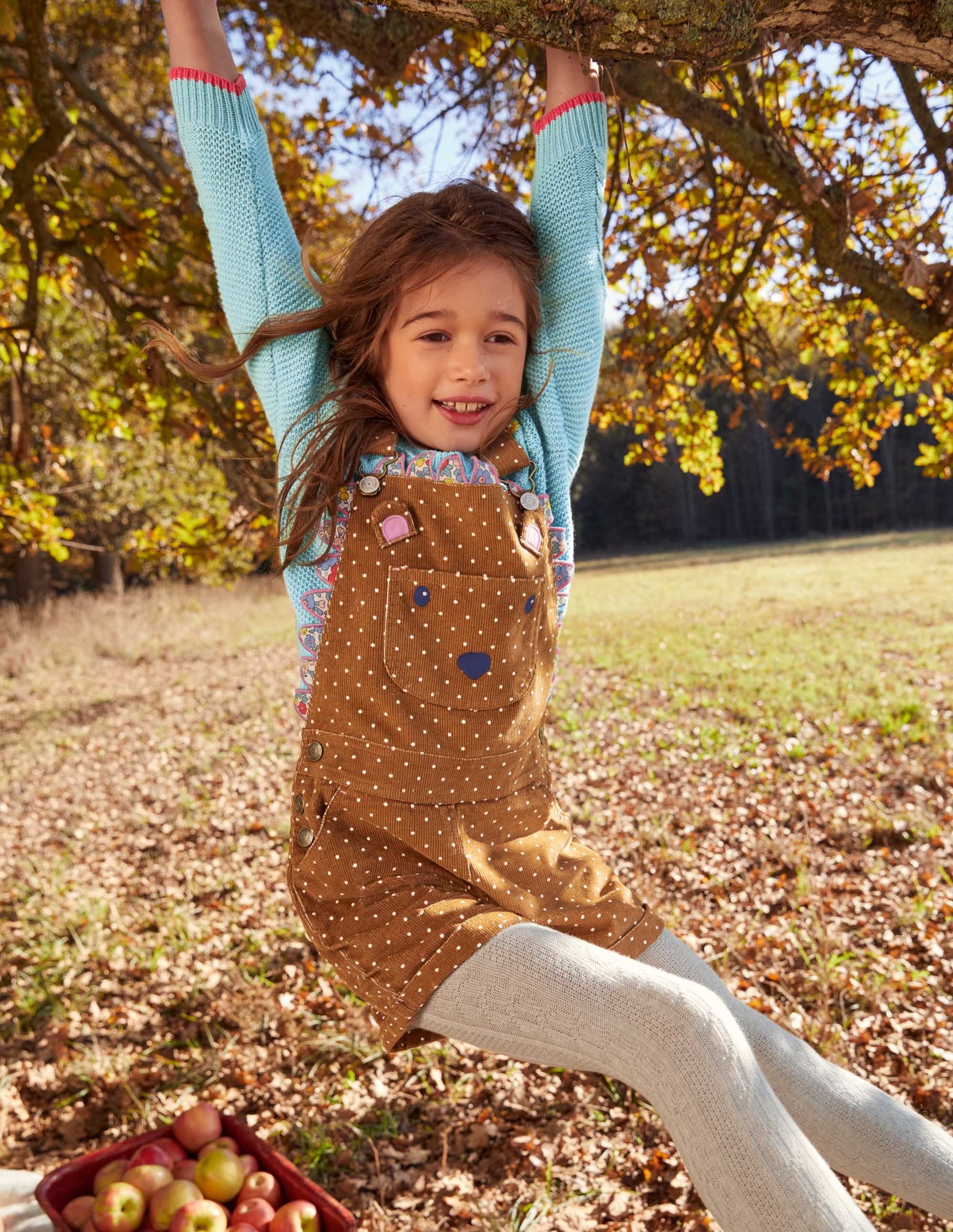 Animal Short Cord Dungarees-Butterscotch Brown Hedgehog - Image 4