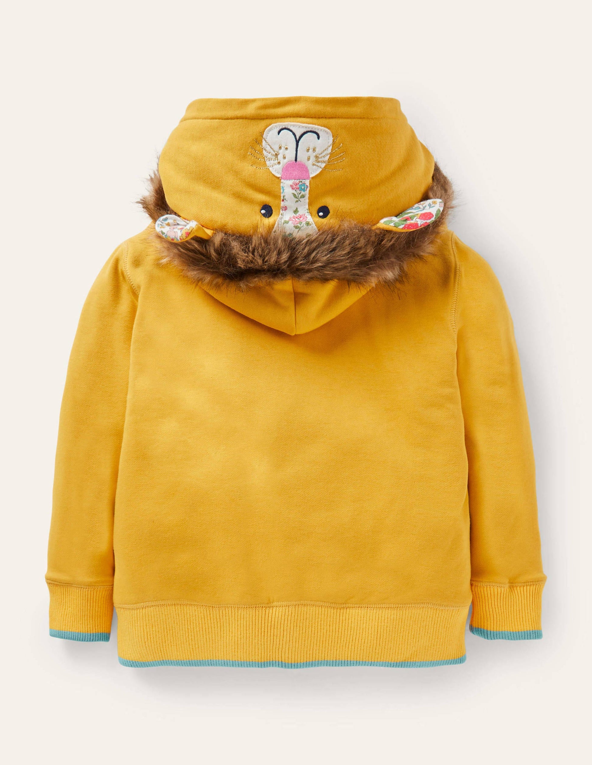 Fun Shaggy-lined Hoodie-Honeycomb Yellow Lion-2