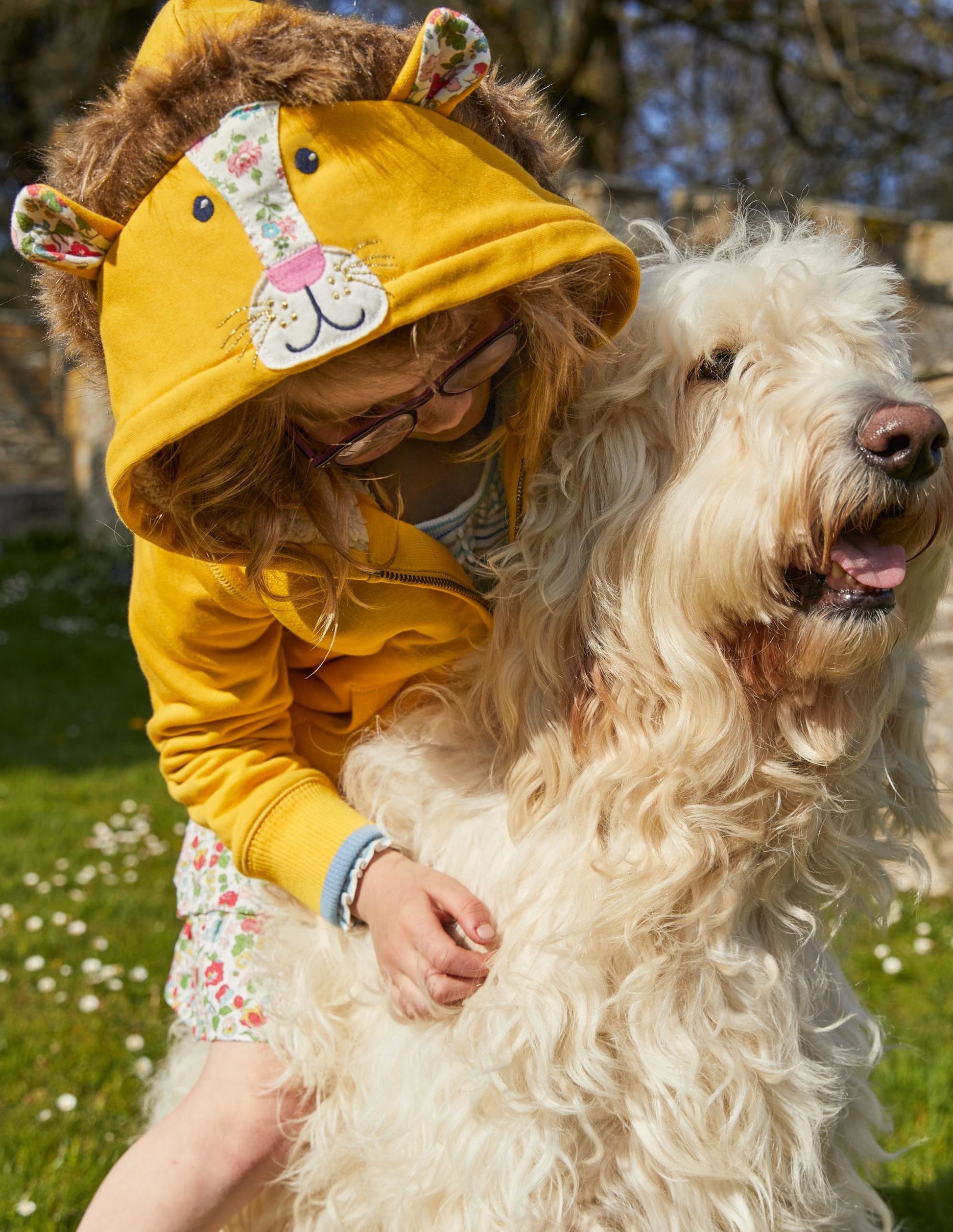 Fun Shaggy-lined Hoodie-Honeycomb Yellow Lion-5