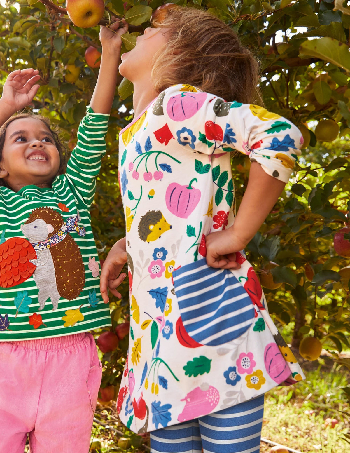 Printed Jersey Pocket Tunic-Ivory Forest Friends-4