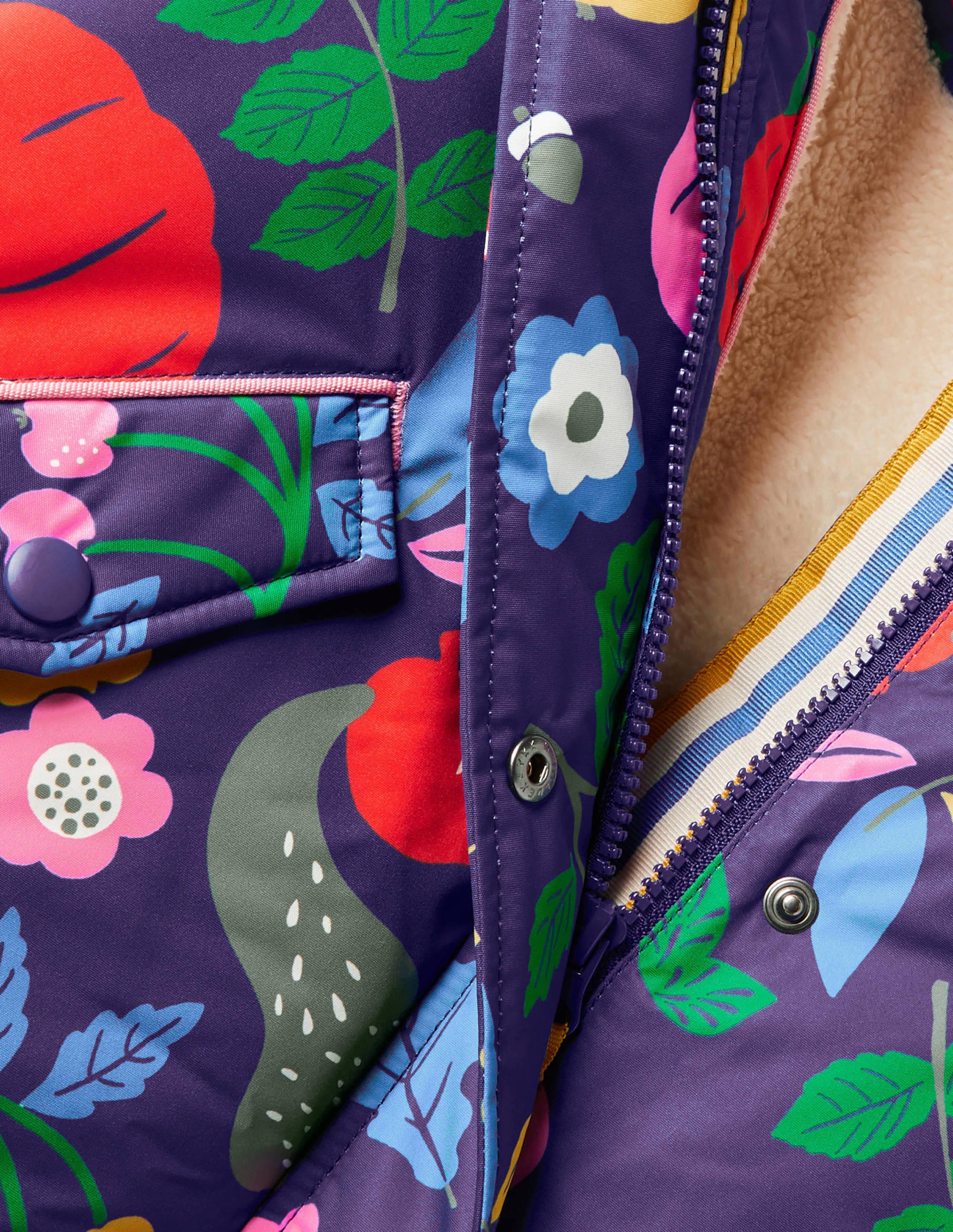 Sherpa Lined Anorak-Starboard Blue Forest Friends - Image 3