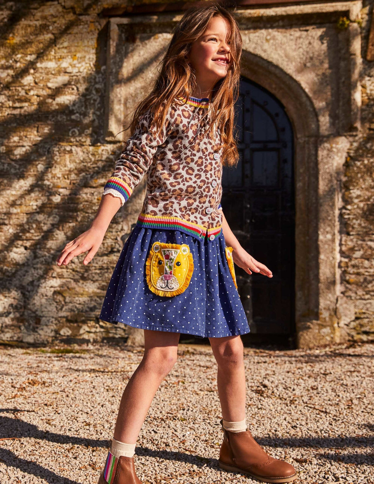 Cord Appliqué Skirt-Starboard Blue Lion - Image 4