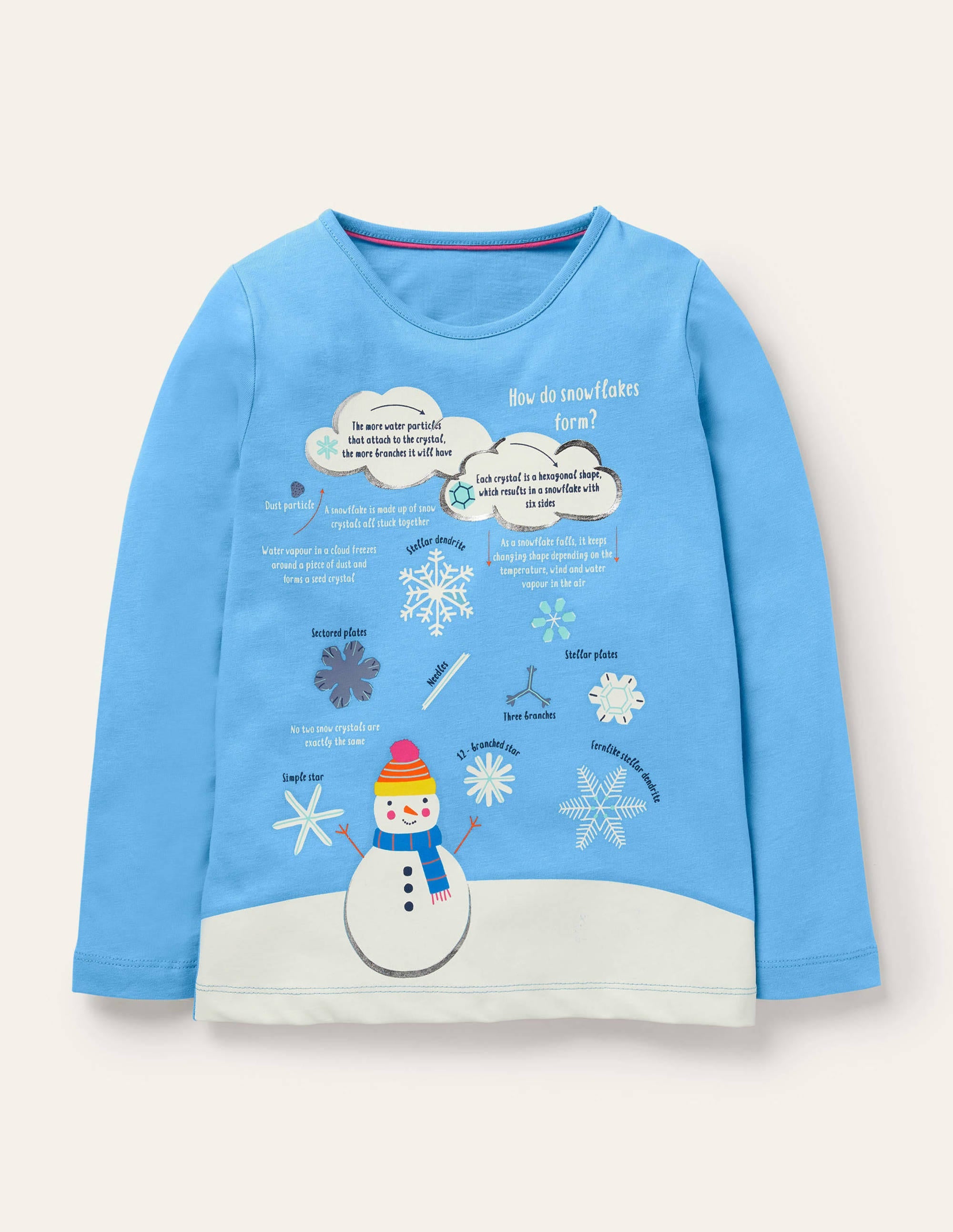 Fun Facts T-shirt-Surfboard Blue Snowflakes - Image 1