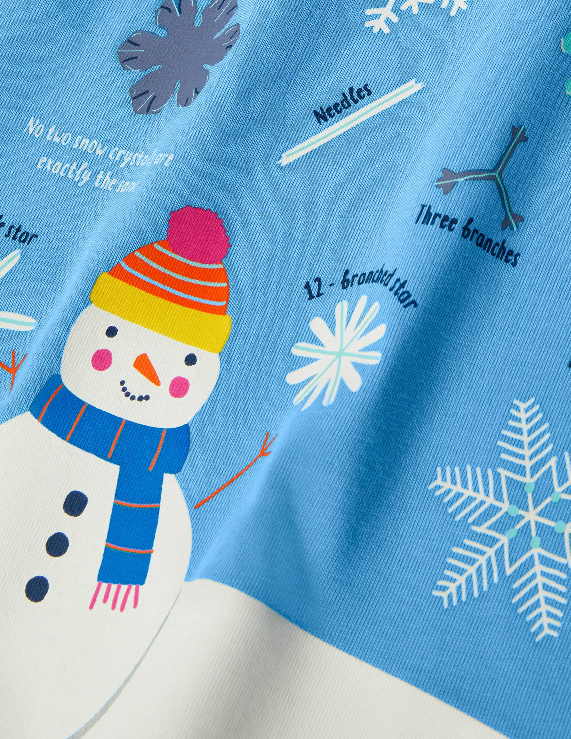 Fun Facts T-shirt-Surfboard Blue Snowflakes - Image 3