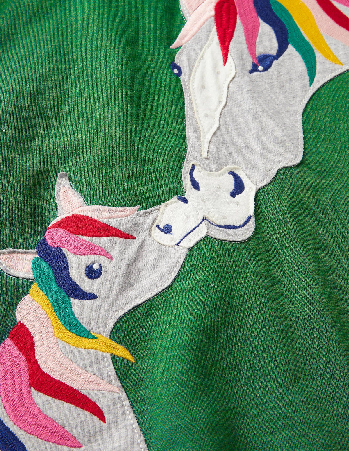 Appliqué Sweatshirt Dress-Highland Green Horses - Image 3
