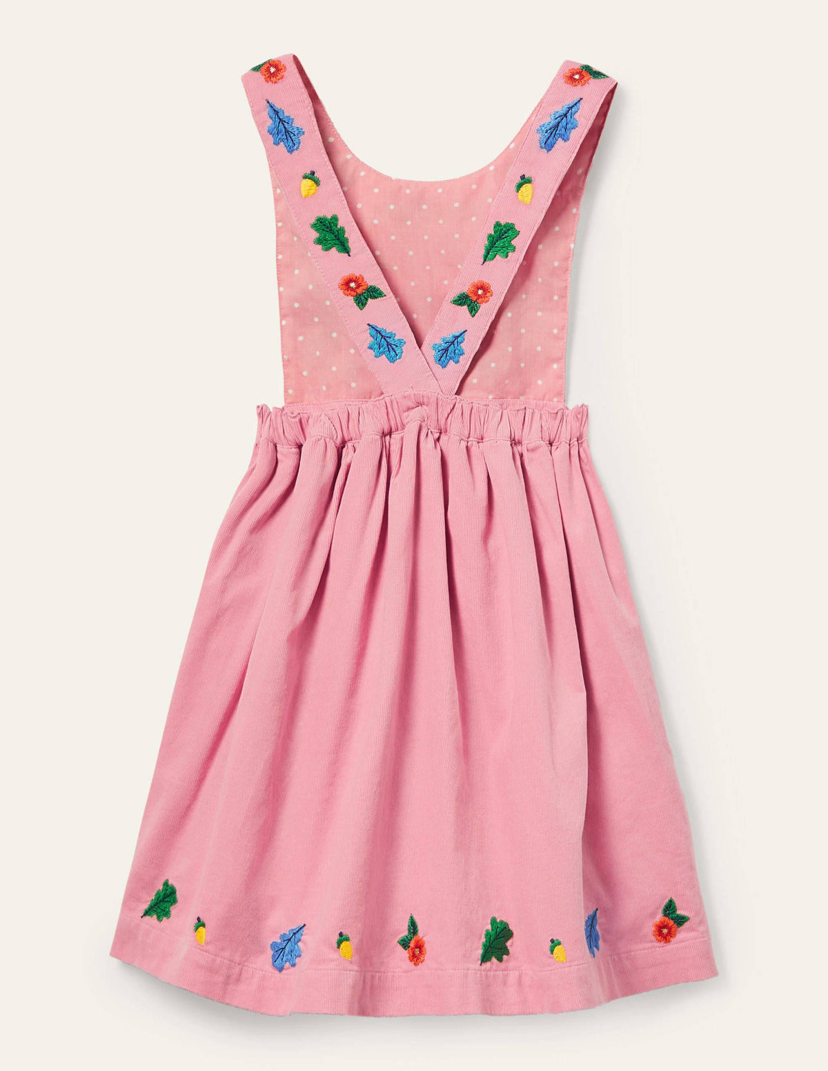 Embroidered Pinafore Dress-Formica Pink Cord - Image 2