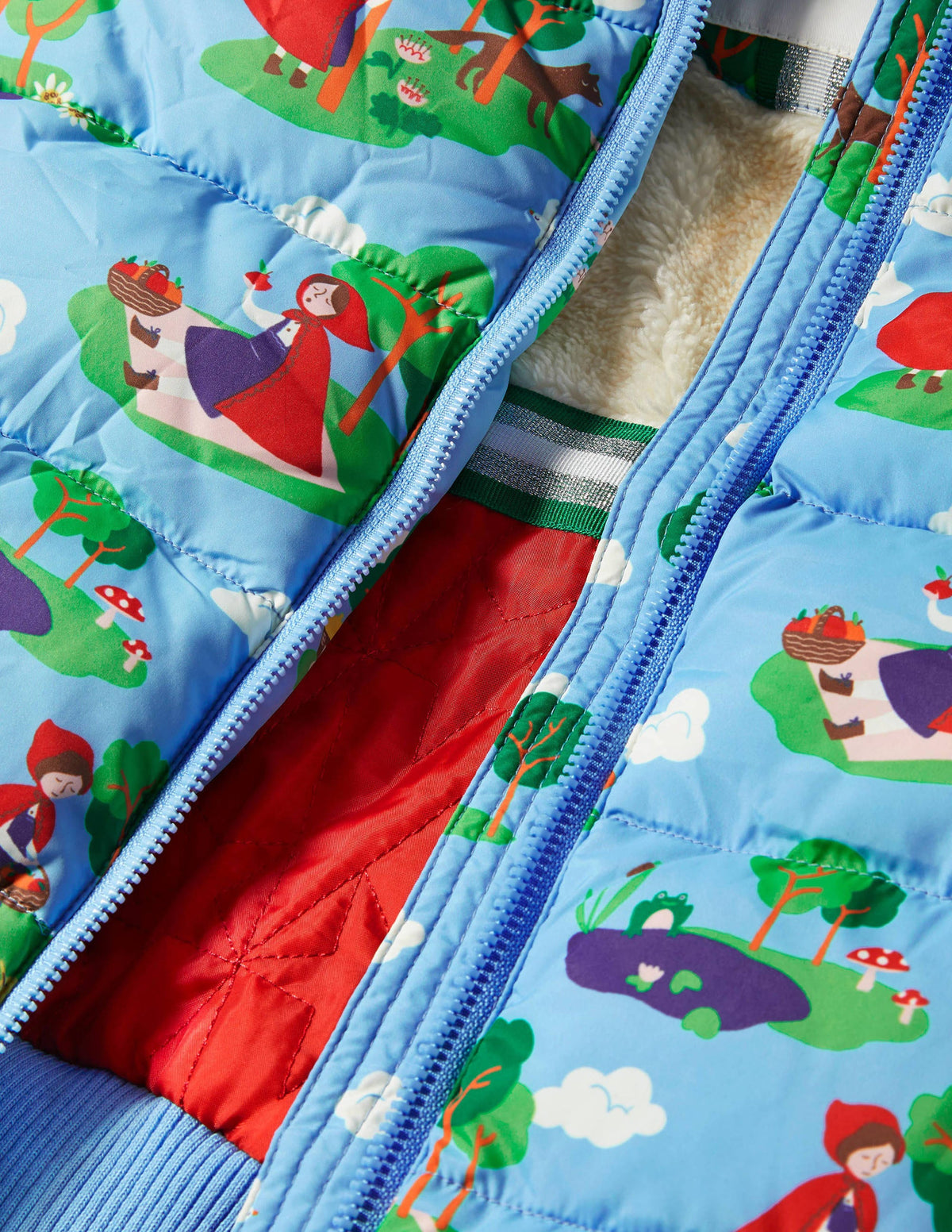 Cosy Padded Jacket-Surfboard Blue Red Riding Hood - Image 3