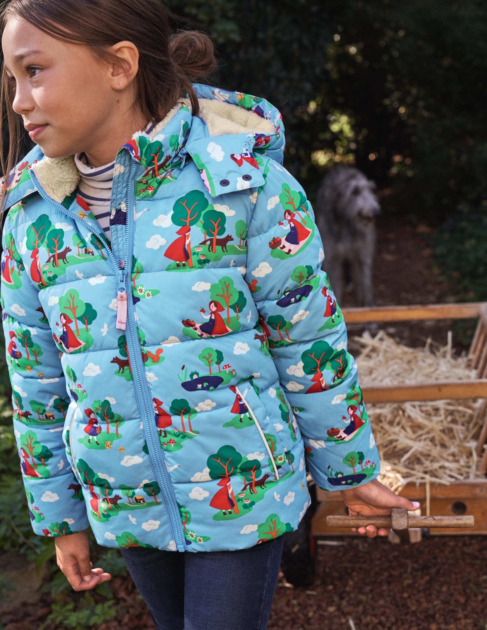 Cosy Padded Jacket-Surfboard Blue Red Riding Hood - Image 4