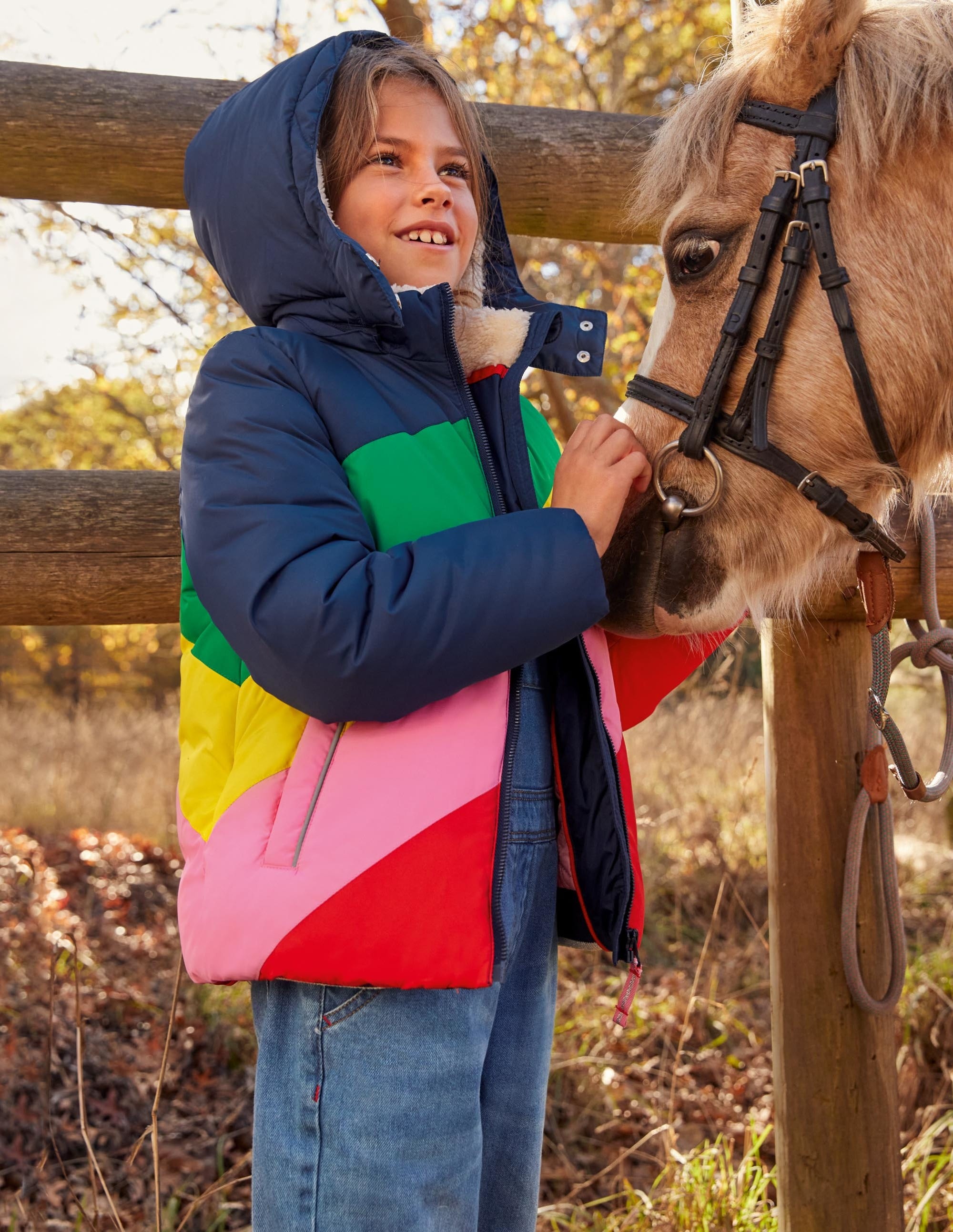 Cosy Padded Jacket-Multi Rainbow Ray - Image 4