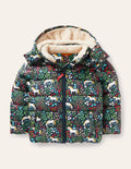 Cosy Padded Jacket-Stormy Blue Unicorn Tapestry