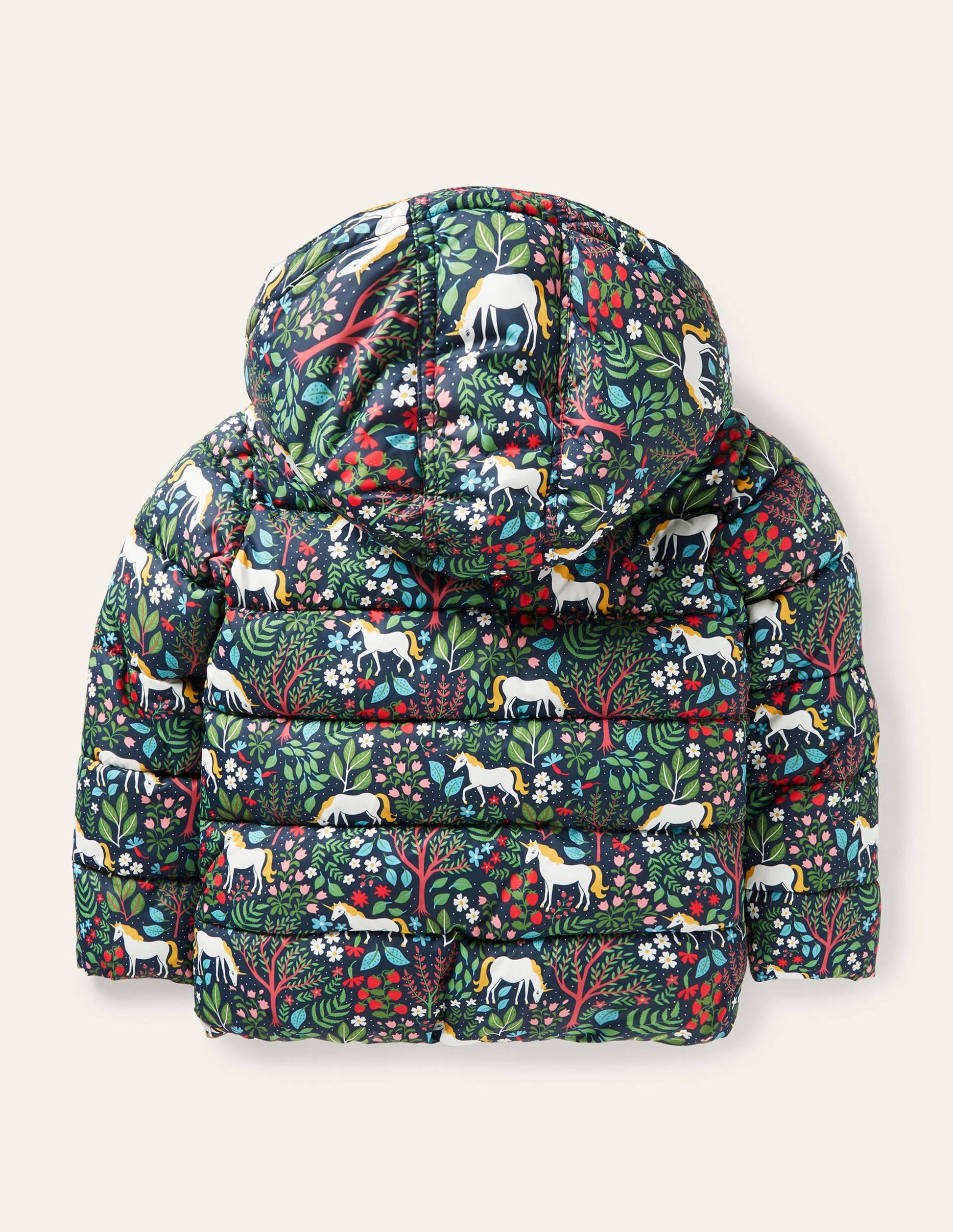 Cosy Padded Jacket-Stormy Blue Unicorn Tapestry-2