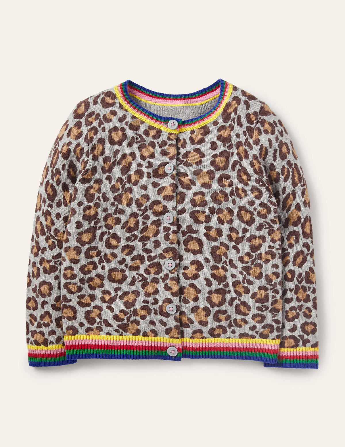 Fun Cardigan-Multi Rainbow Leopard - Image 1