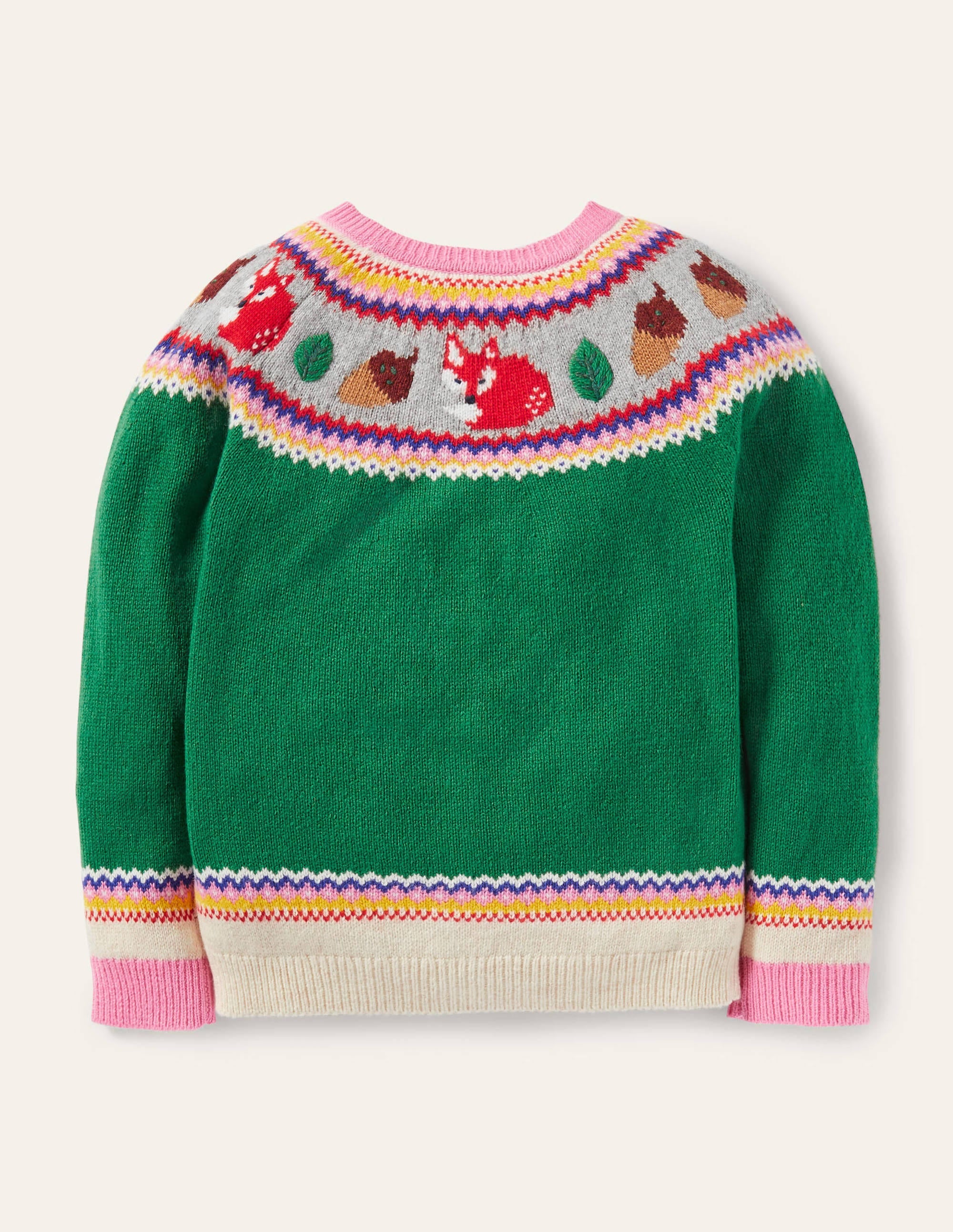 Cosy Fair Isle Cardigan-Highland Green Forest - Image 2