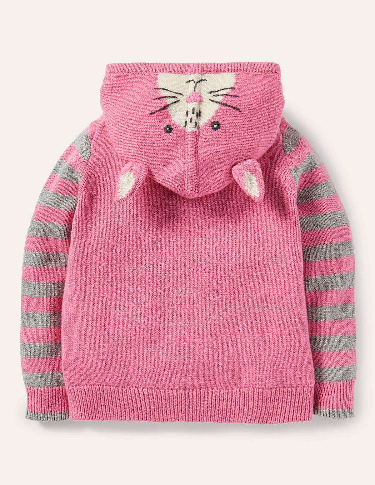 Bunny Knitted Hoodie-Formica Pink - Image 2