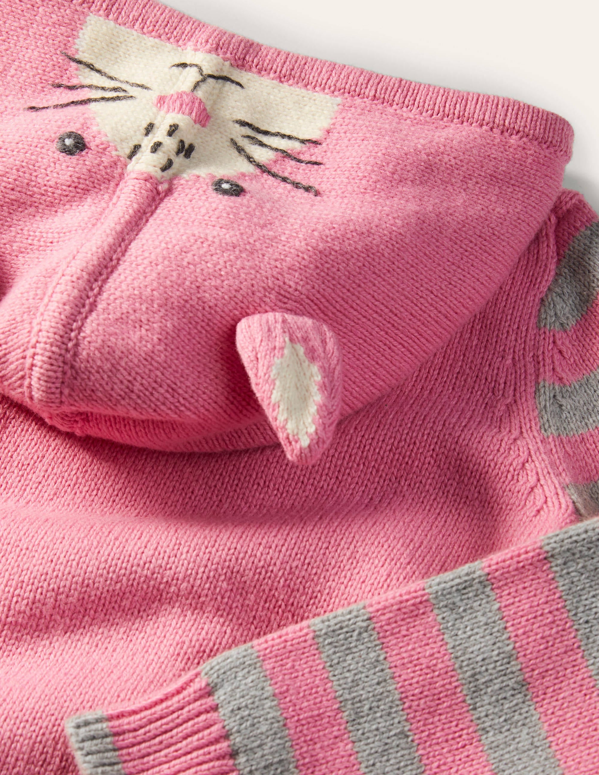 Bunny Knitted Hoodie-Formica Pink - Image 3