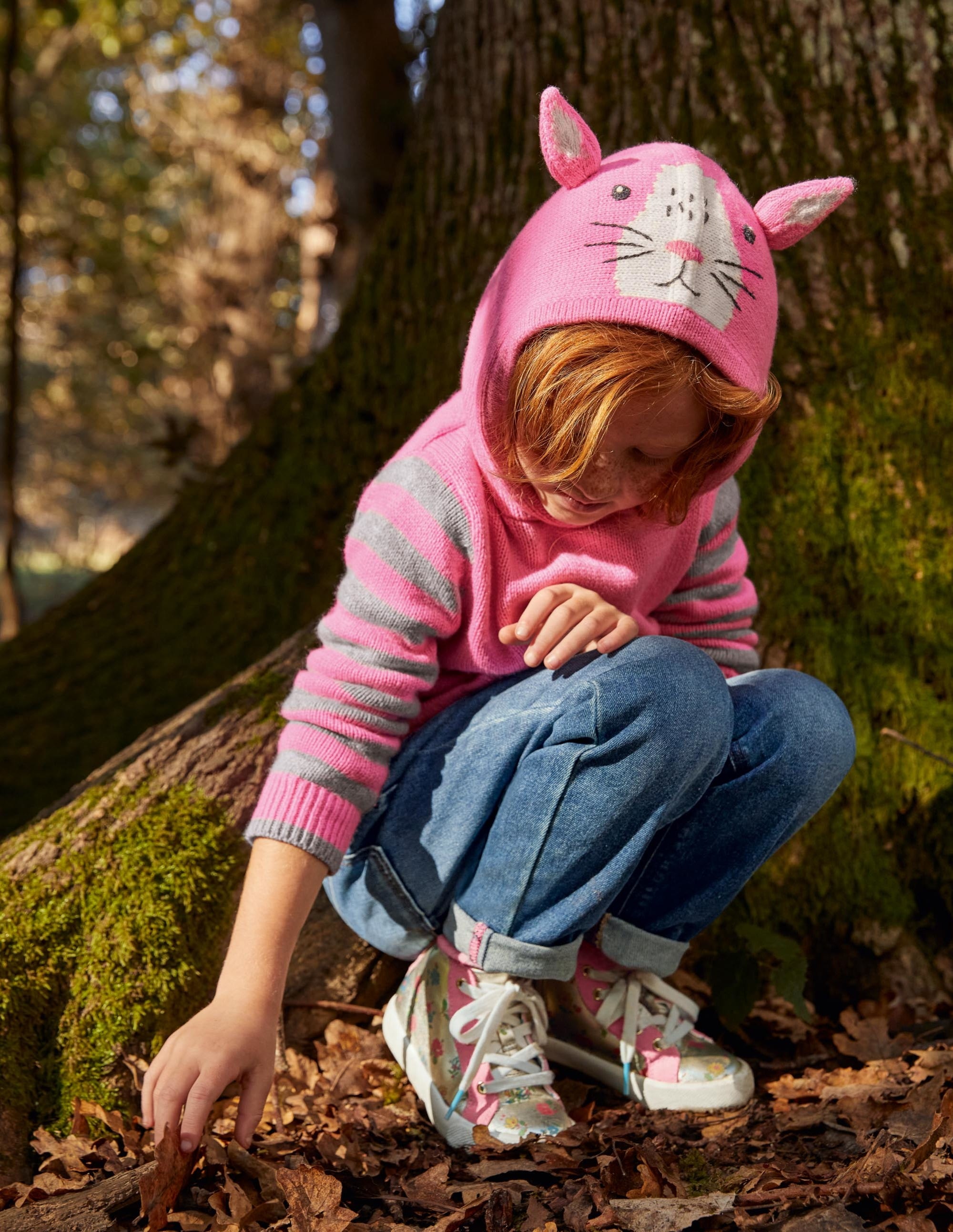 Bunny Knitted Hoodie-Formica Pink - Image 4